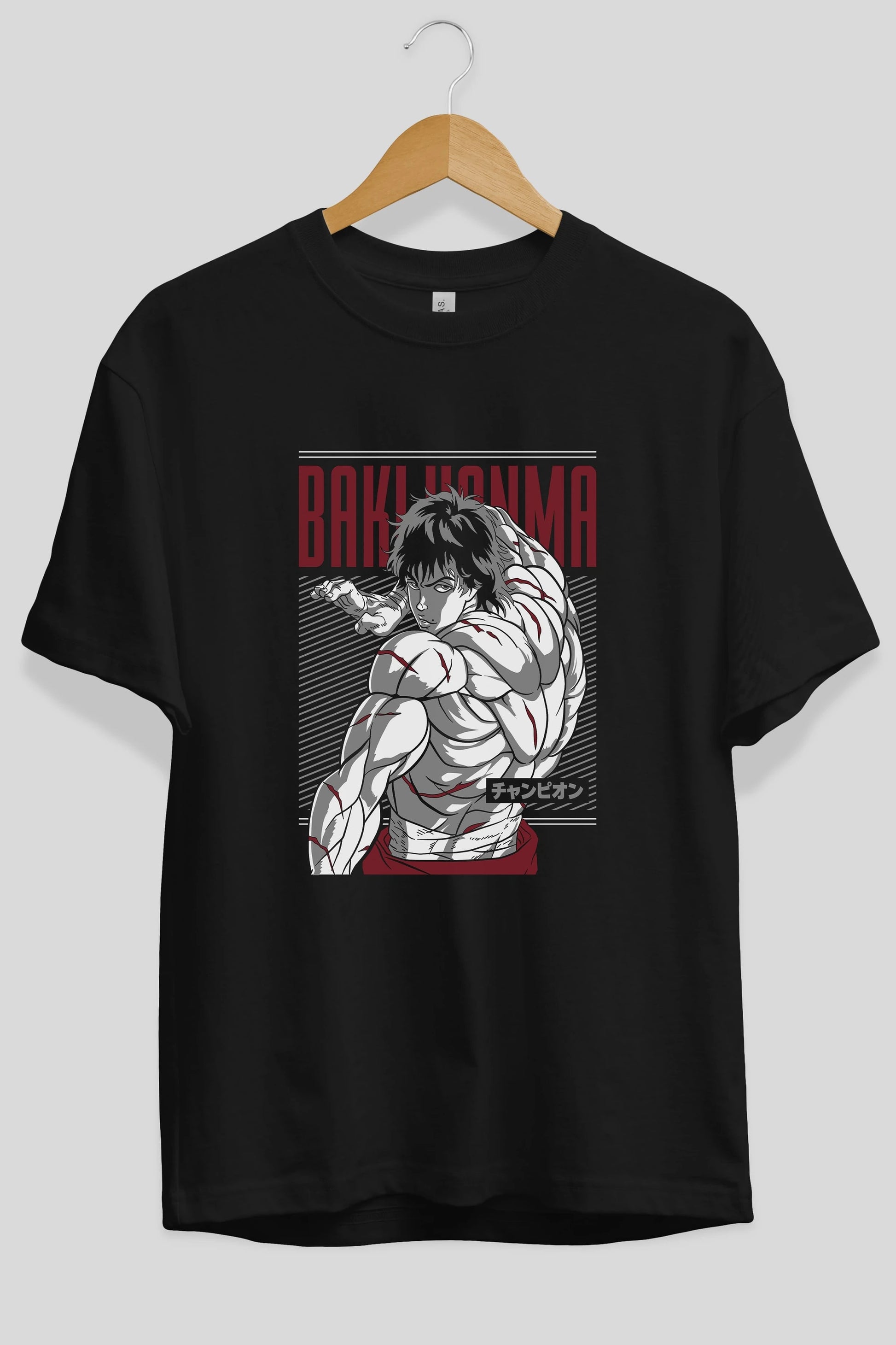 BAKI HANMA Anime Ön Baskılı Oversize t-shirt %100 pamuk Erkek Kadın Unisex
