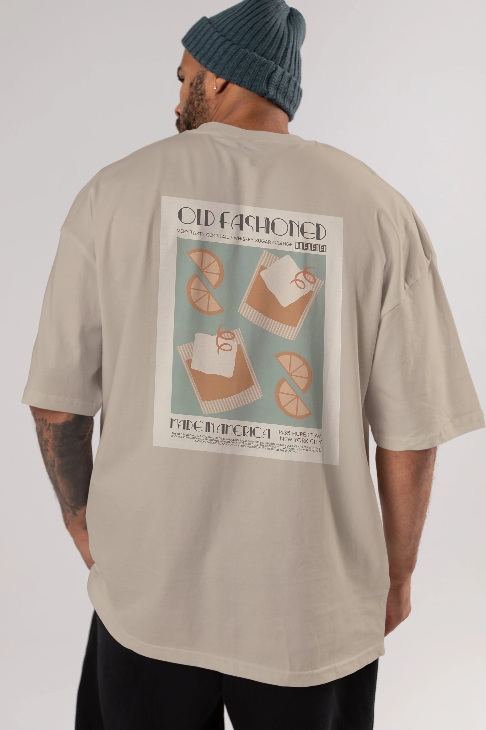 Old Fashioned 2 Arka Baskılı Oversize t-shirt Erkek Kadın Unisex %100 Pamuk Bisiklet Yaka tişort