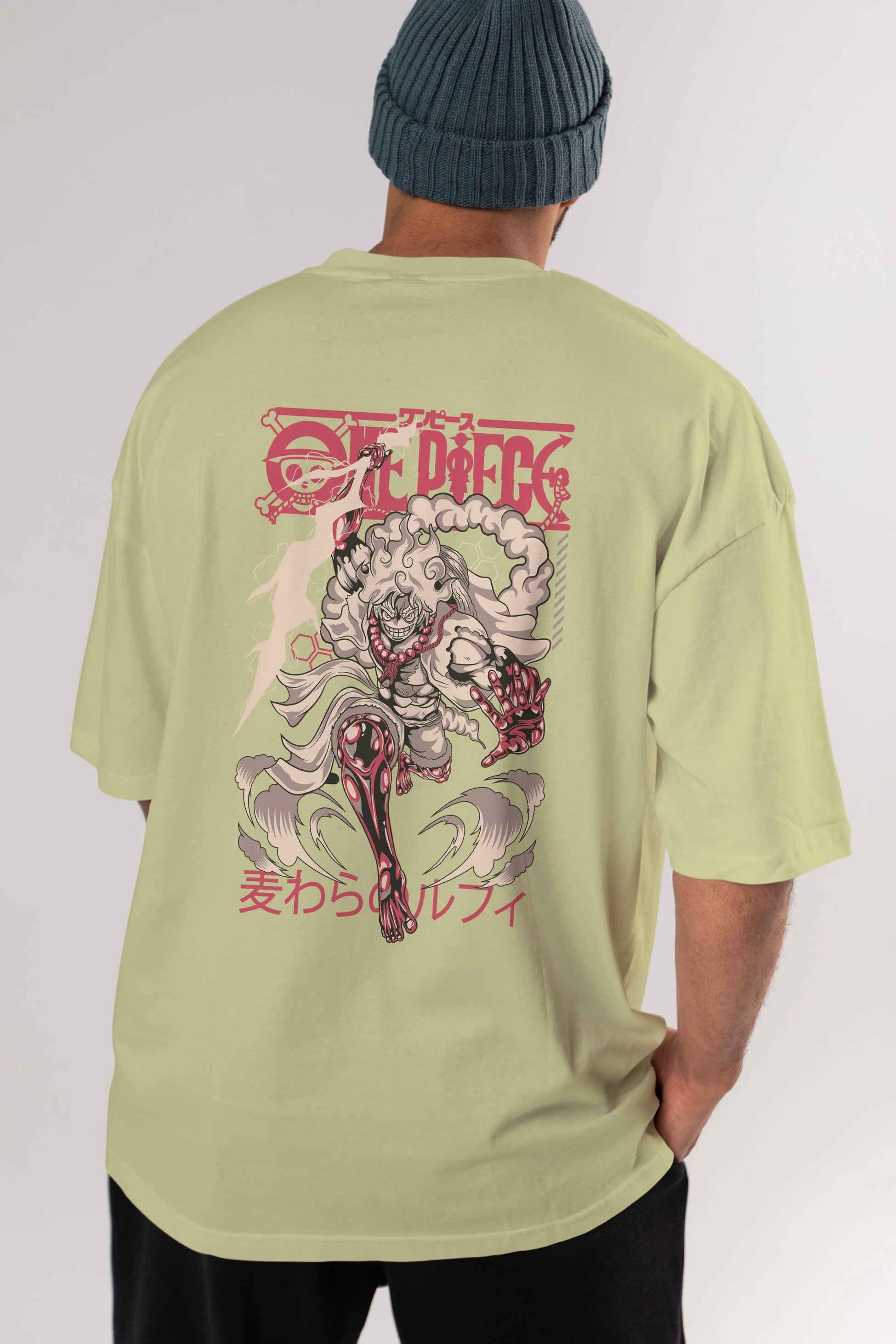 MONKEY D. LUFF-ONE PIECE 1 Anime Arka Baskılı Oversize t-shirt Erkek Kadın Unisex