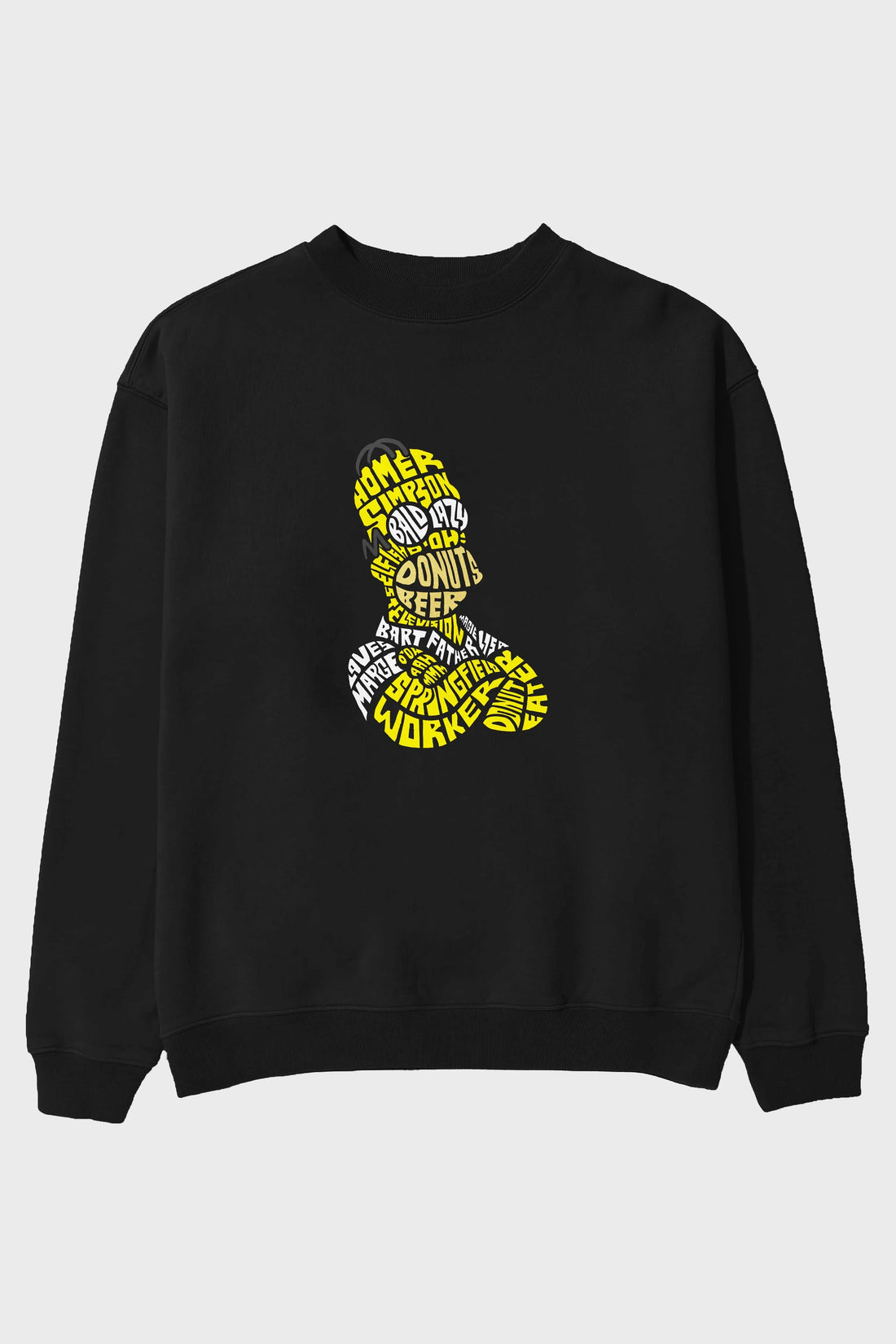 Homer Simpson Ön Baskılı Oversize Sweatshirt Erkek Kadın Unisex