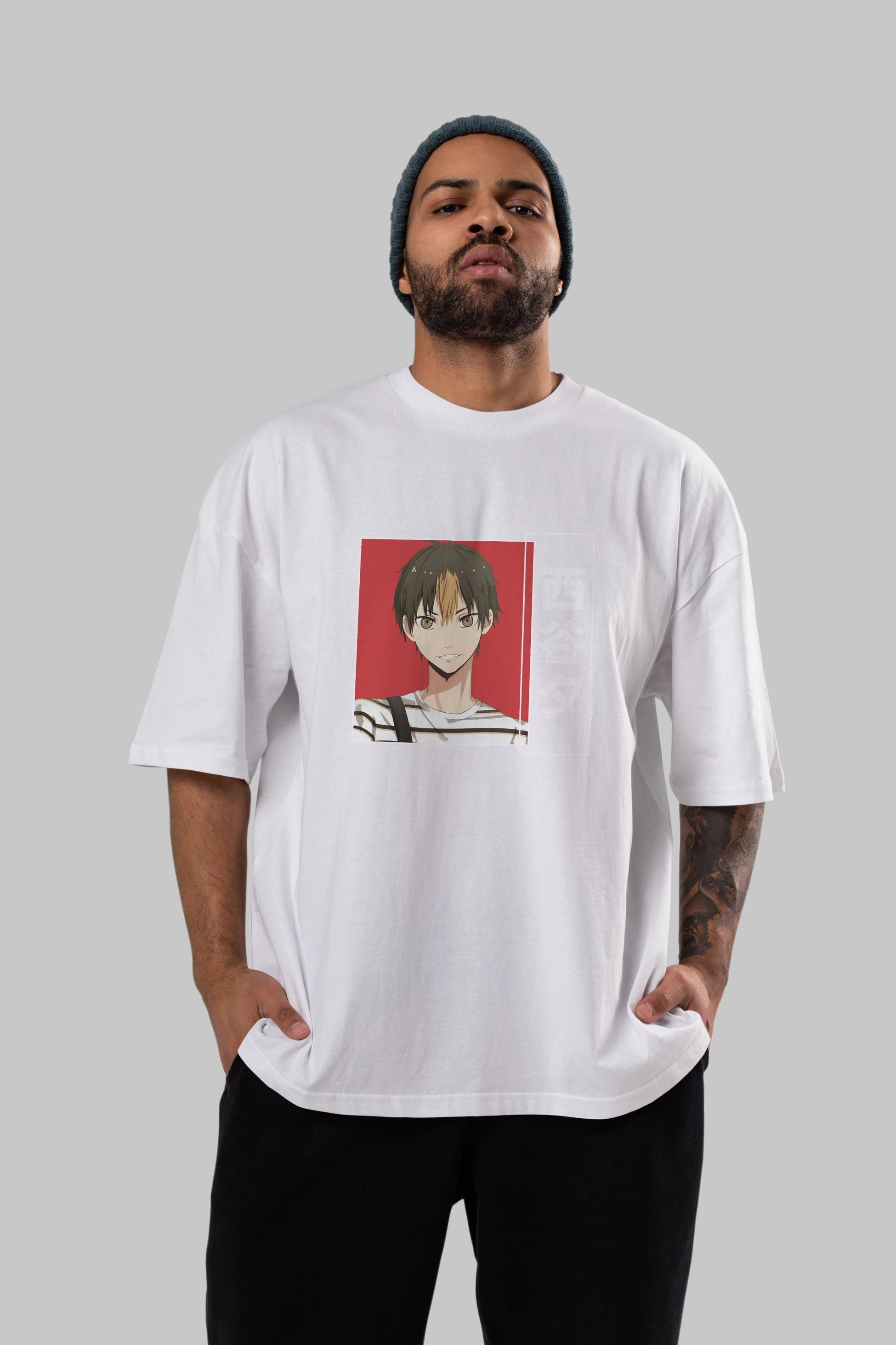Yuu Nishinoya 1 Anime Ön Baskılı Oversize t-shirt %100 pamuk Erkek Kadın Unisex