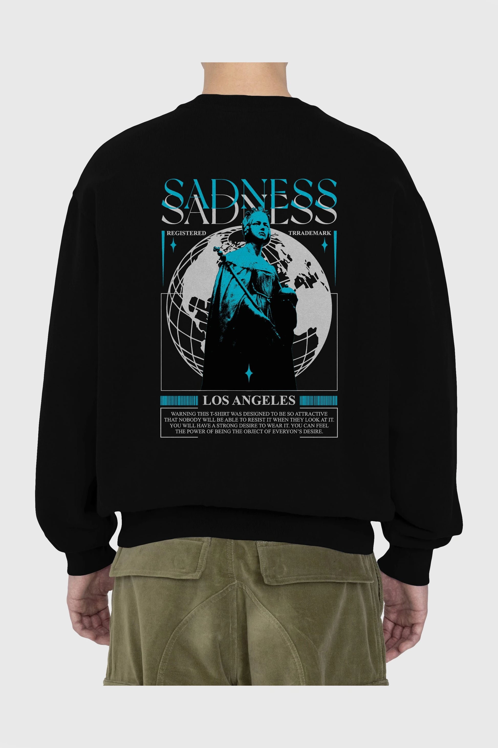 Sadness Los Angeles Arka Baskılı Oversize Sweatshirt Erkek Kadın Unisex