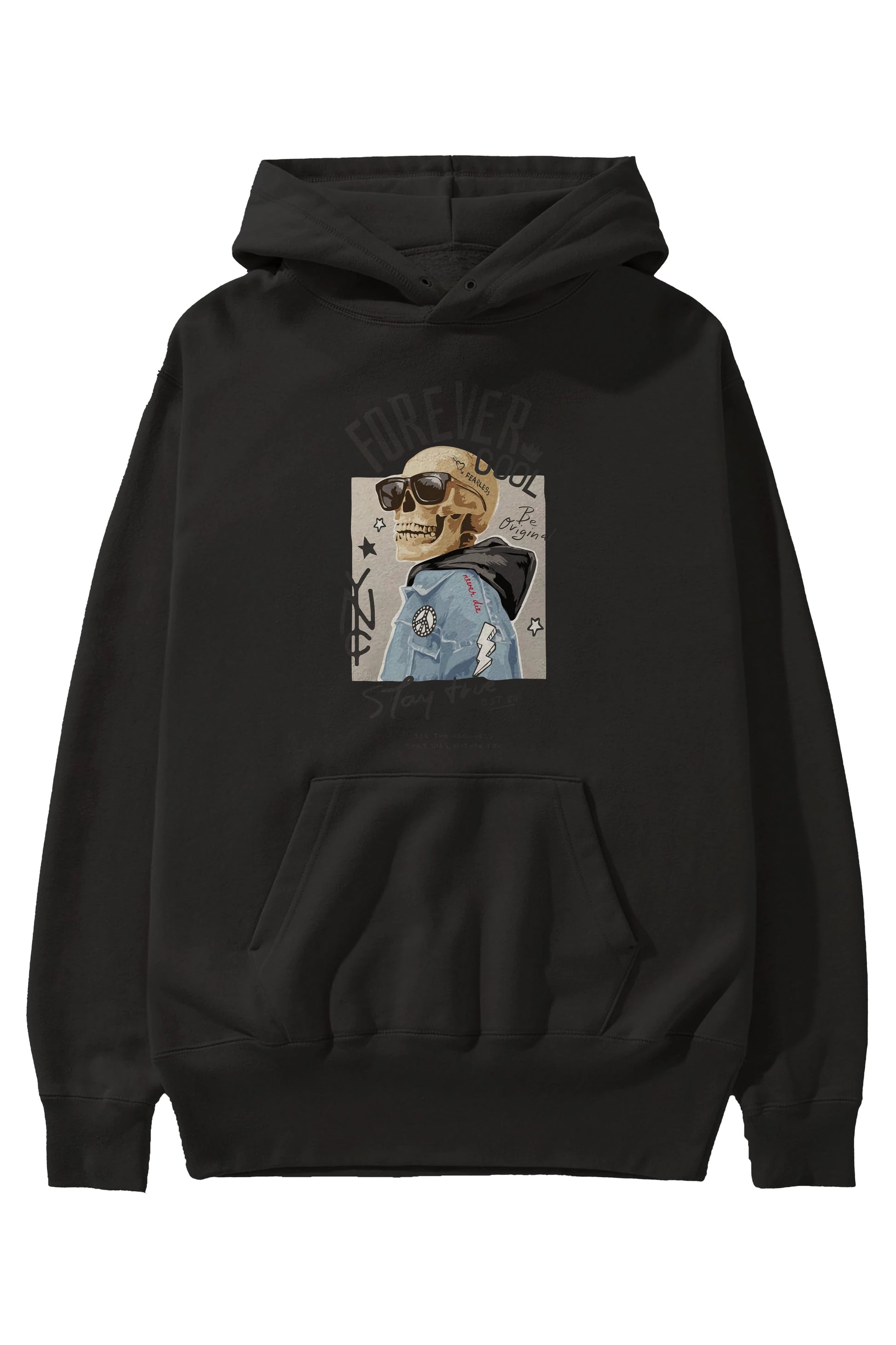 Teddy Bear Forever Cool Ön Baskılı Hoodie Oversize Kapüşonlu Sweatshirt Erkek Kadın Unisex