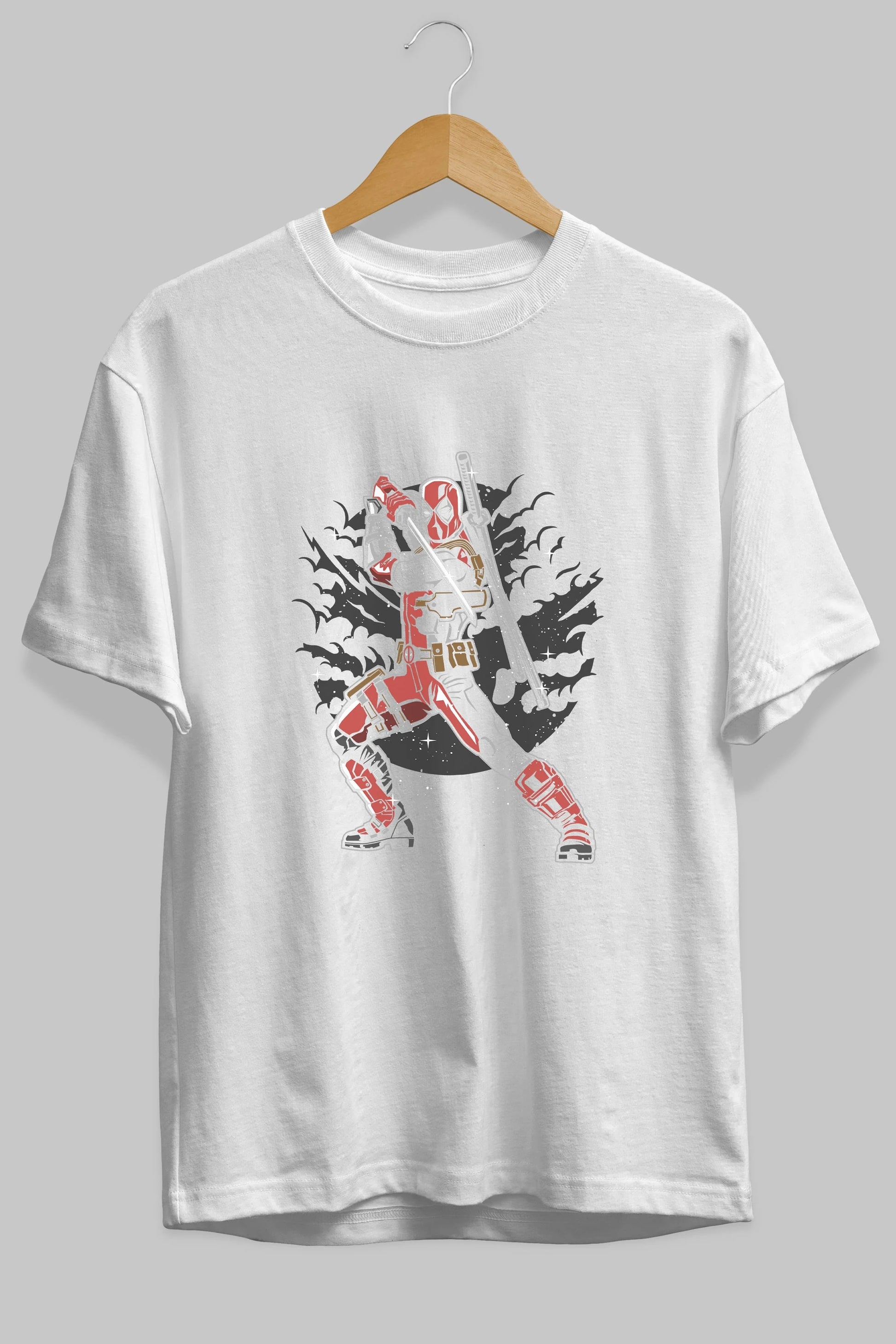 Deadpool Ön Baskılı Oversize t-shirt Erkek Kadın Unisex %100 Pamuk tişort