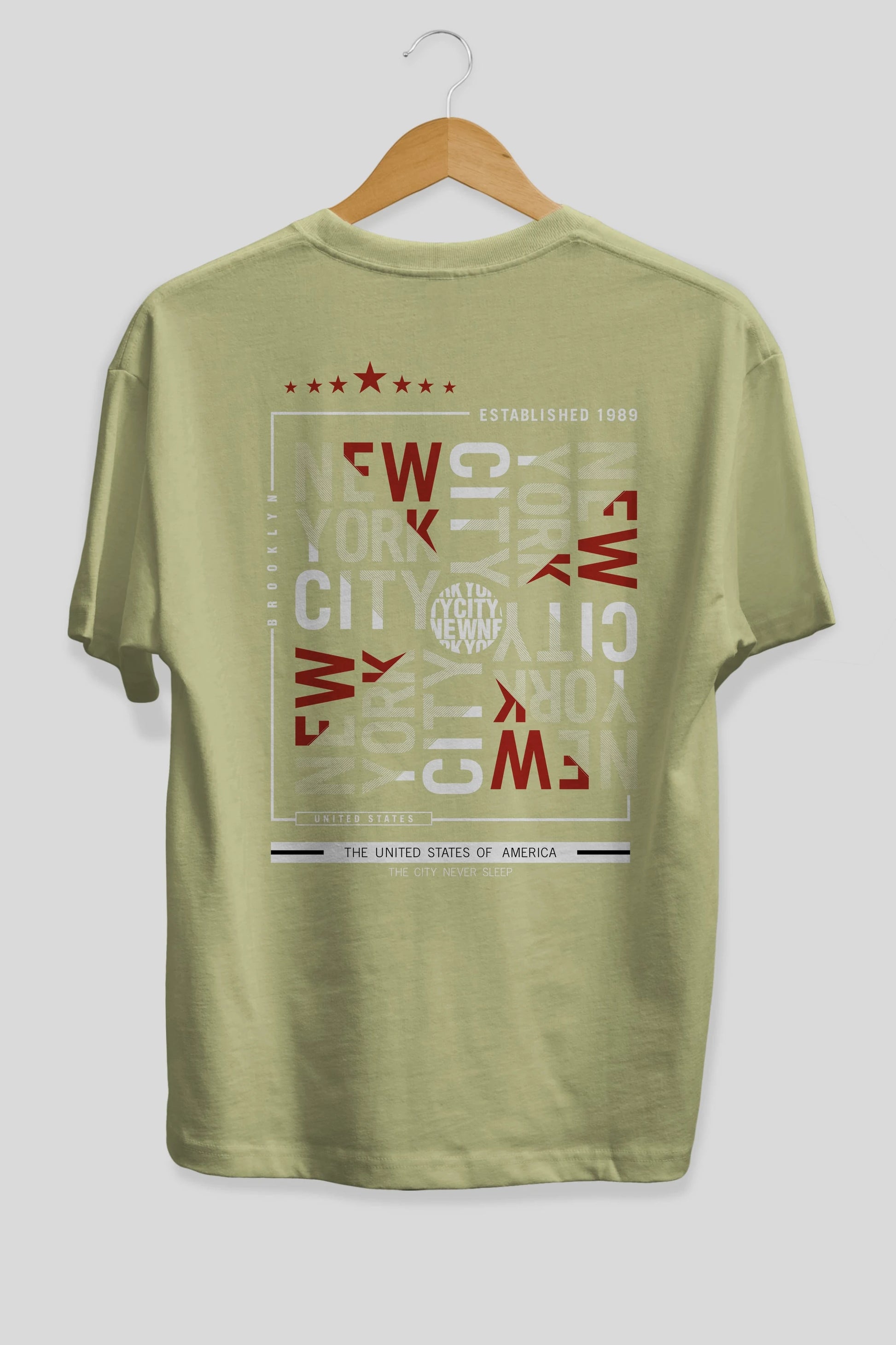 New York Style 2 Arka Baskılı Oversize t-shirt Erkek Kadın Unisex