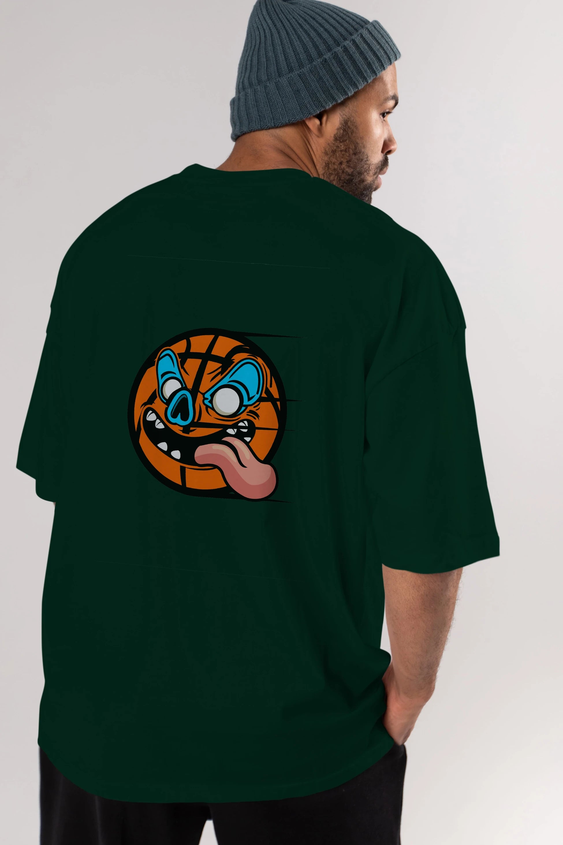 Basketball Arka Baskılı Oversize t-shirt Erkek Kadın Unisex %100 Pamuk tişort