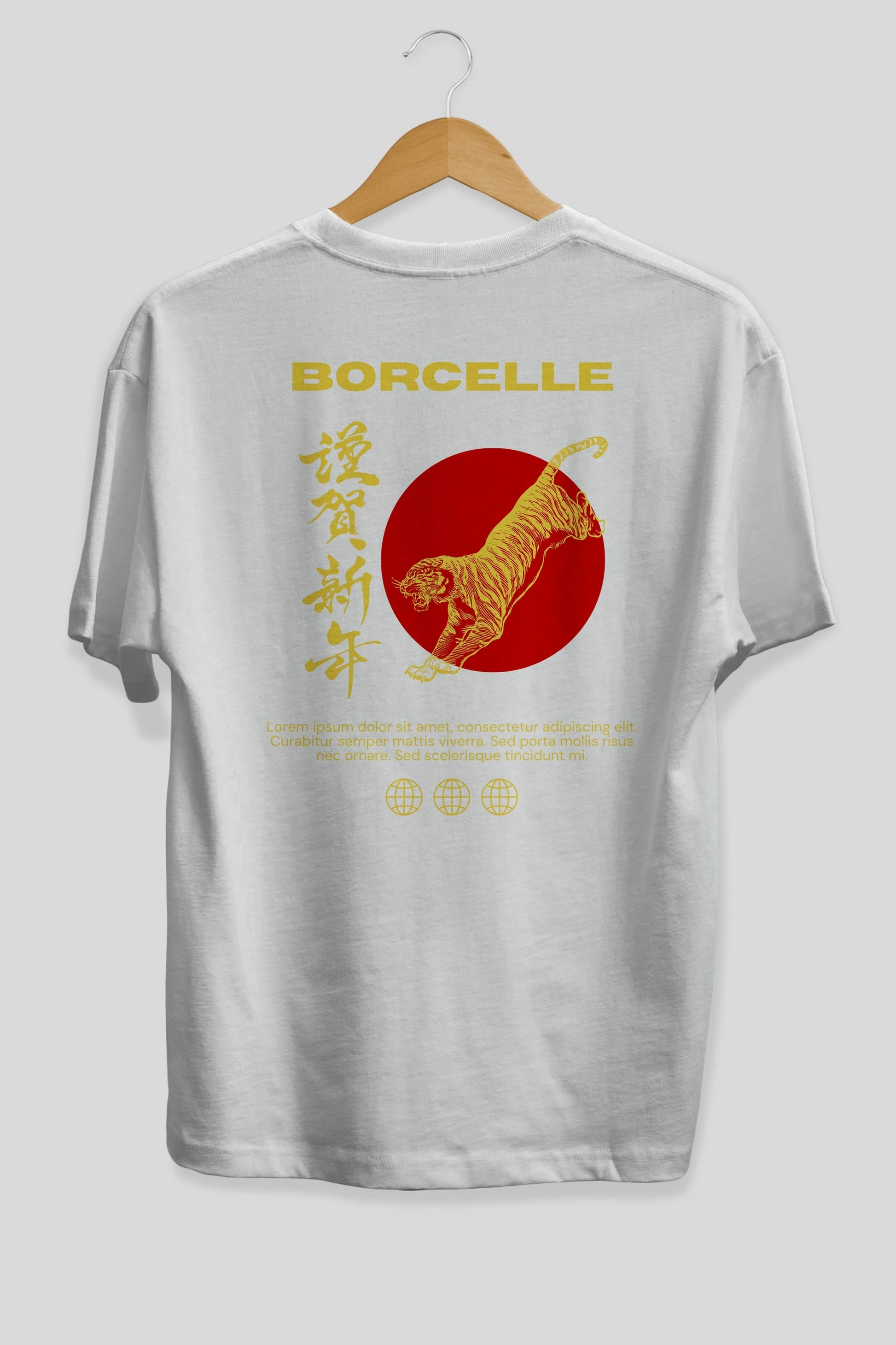 Borcelle Tiger Streetwear Arka Baskılı Oversize t-shirt Erkek Kadın Unisex