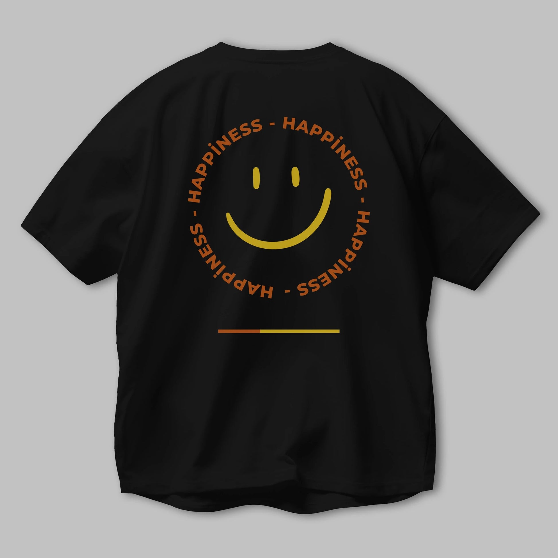 Happiness Smile Yazılı Arka Baskılı Oversize t-shirt Erkek Kadın Unisex