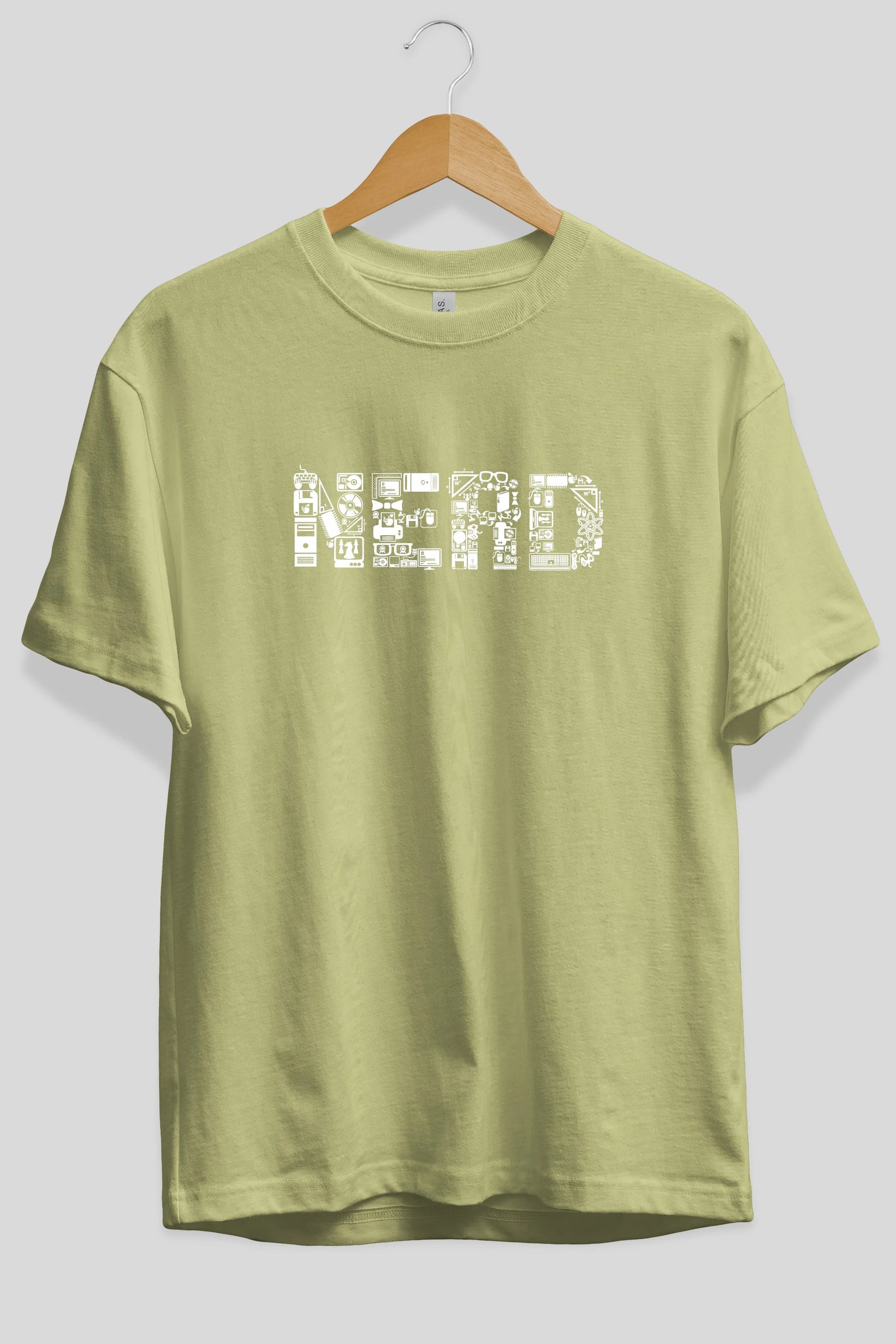 NERD Ön Baskılı Oversize t-shirt %100 pamuk Erkek Kadın Unisex