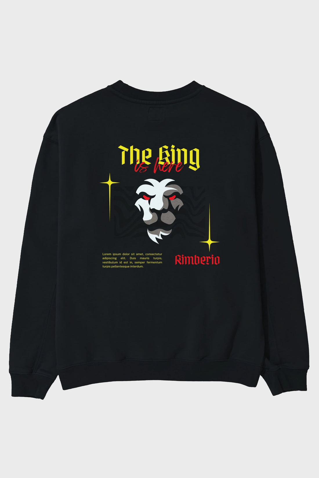 The King is Here Yazılı Arka Baskılı Oversize Sweatshirt Erkek Kadın Unisex