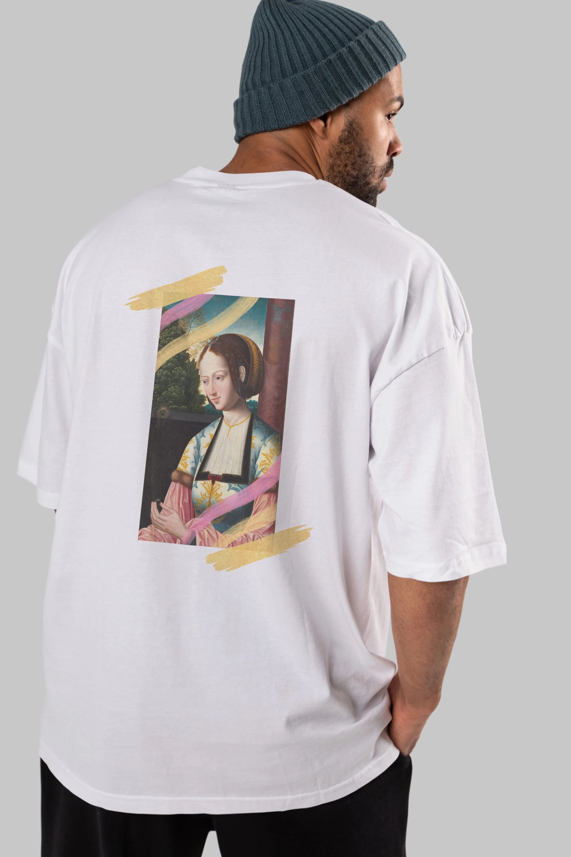 Woman Portrait Arka Baskılı Oversize t-shirt Erkek Kadın Unisex