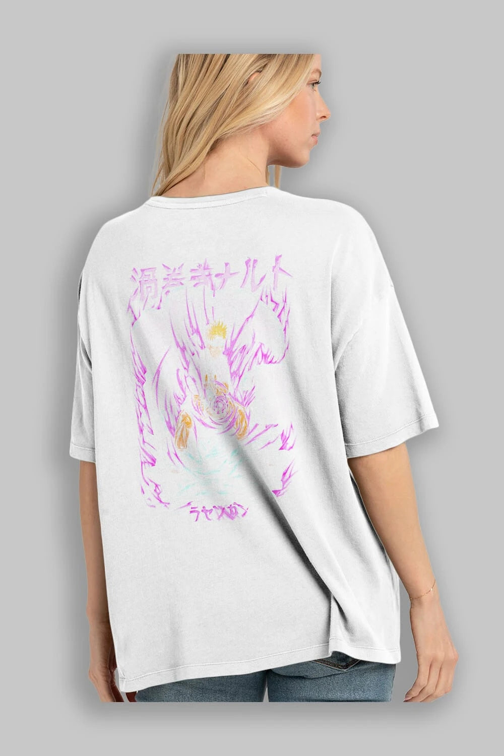 NARUTO Anime Arka Baskılı Oversize t-shirt Erkek Kadın Unisex