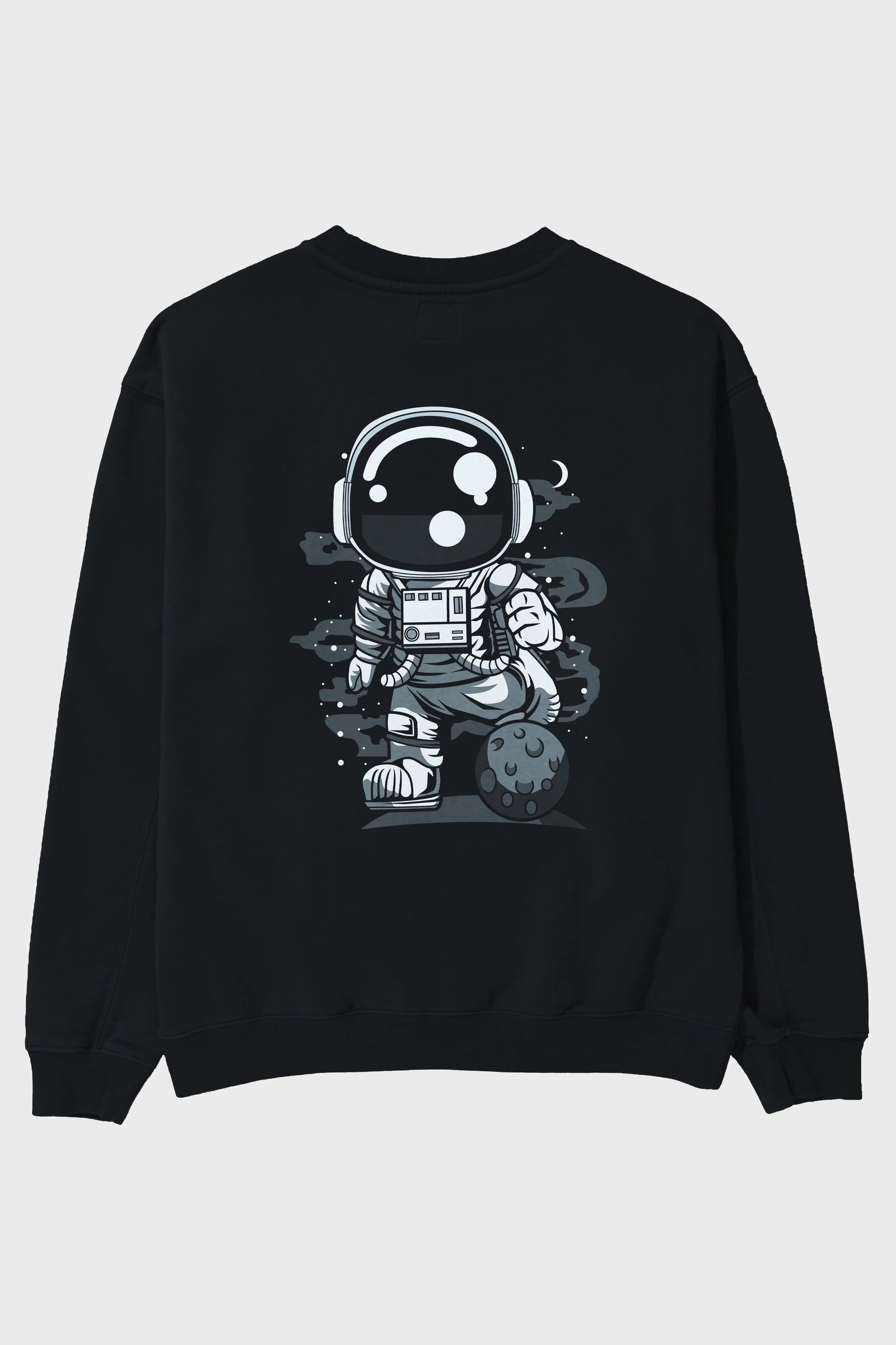 Astronaut Soccer Arka Baskılı Oversize Sweatshirt Erkek Kadın Unisex