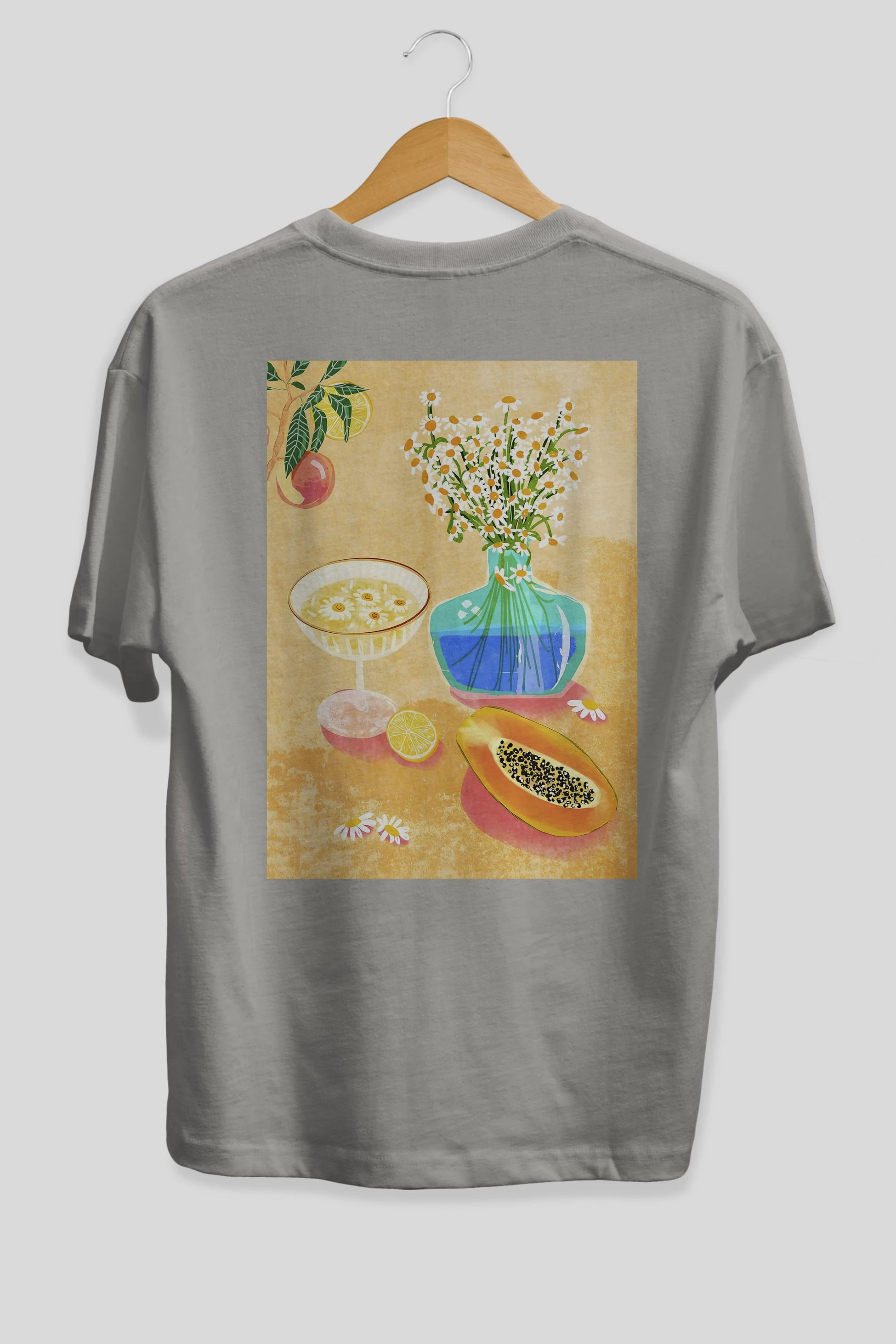 Cheers 2 Arka Baskılı Oversize t-shirt Erkek Kadın Unisex %100 Pamuk Bisiklet Yaka tişort