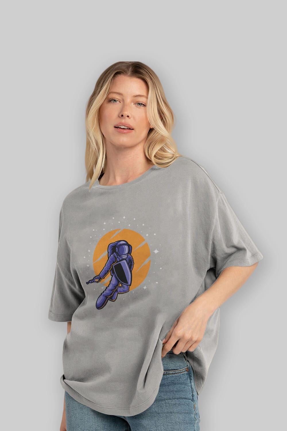 Astro Wars Ön Baskılı Oversize t-shirt Erkek Kadın Unisex