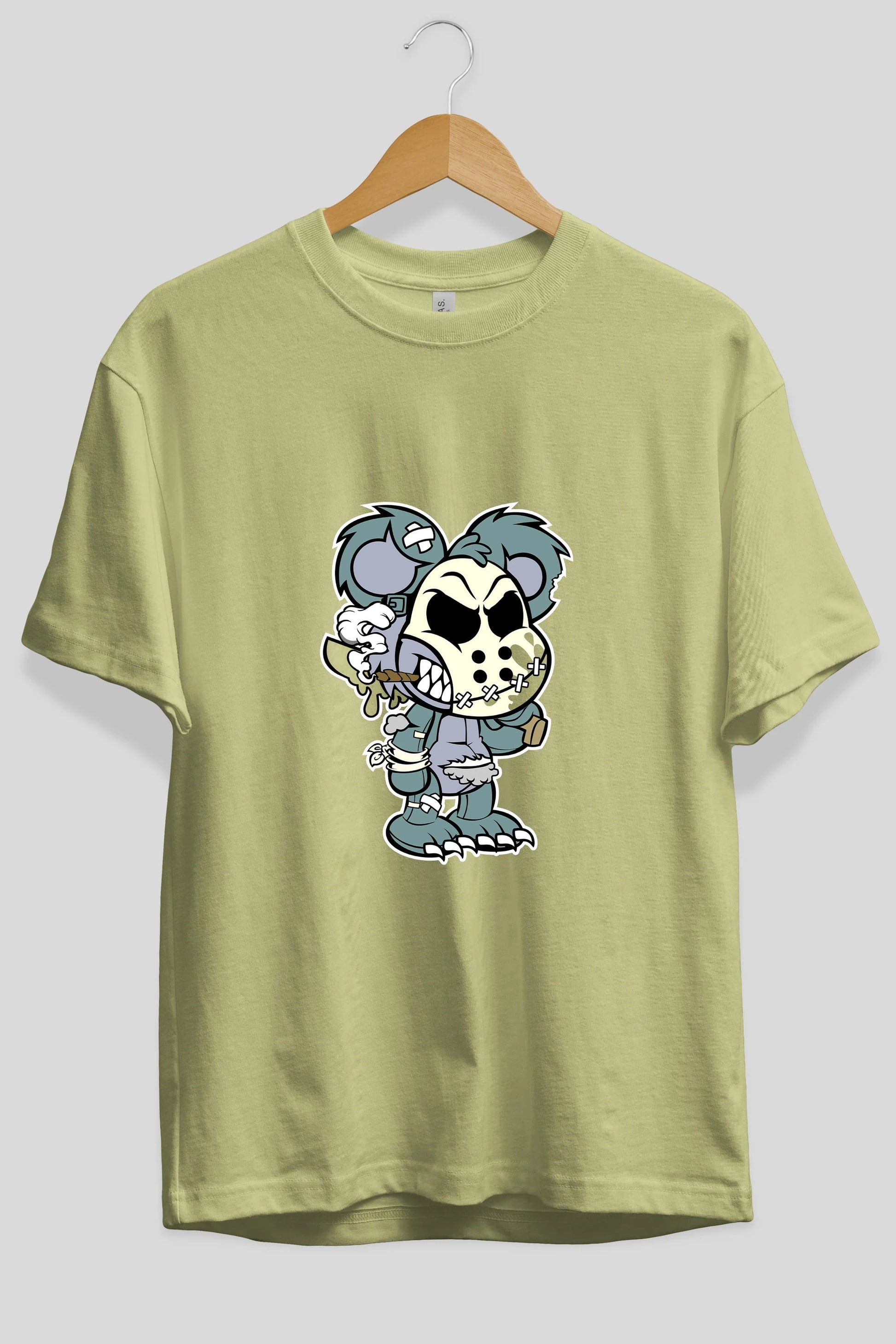 Evil Teddy Bear Ön Baskılı Oversize t-shirt Erkek Kadın Unisex %100 Pamuk tişort