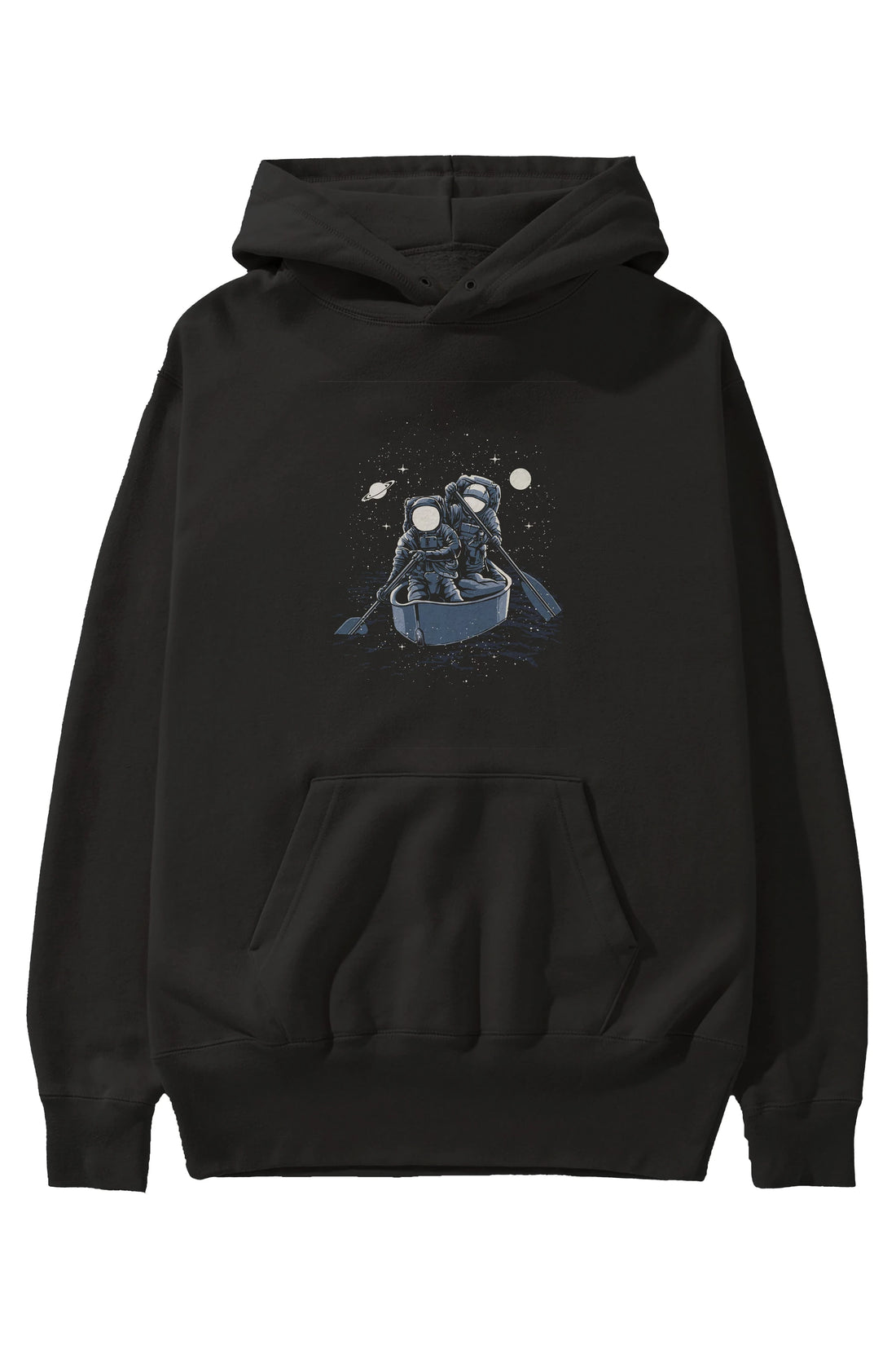 Across The Galaxy Ön Baskılı Hoodie Oversize Kapüşonlu Sweatshirt Erkek Kadın Unisex