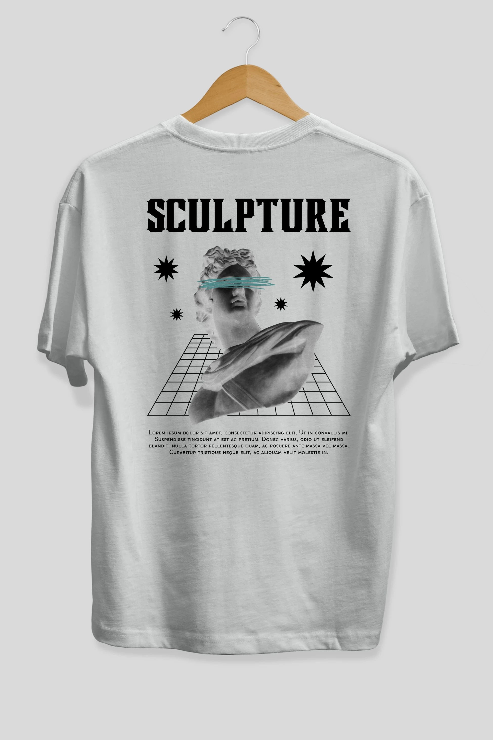 Sculpture Yazılı Arka Baskılı Oversize t-shirt Erkek Kadın Unisex