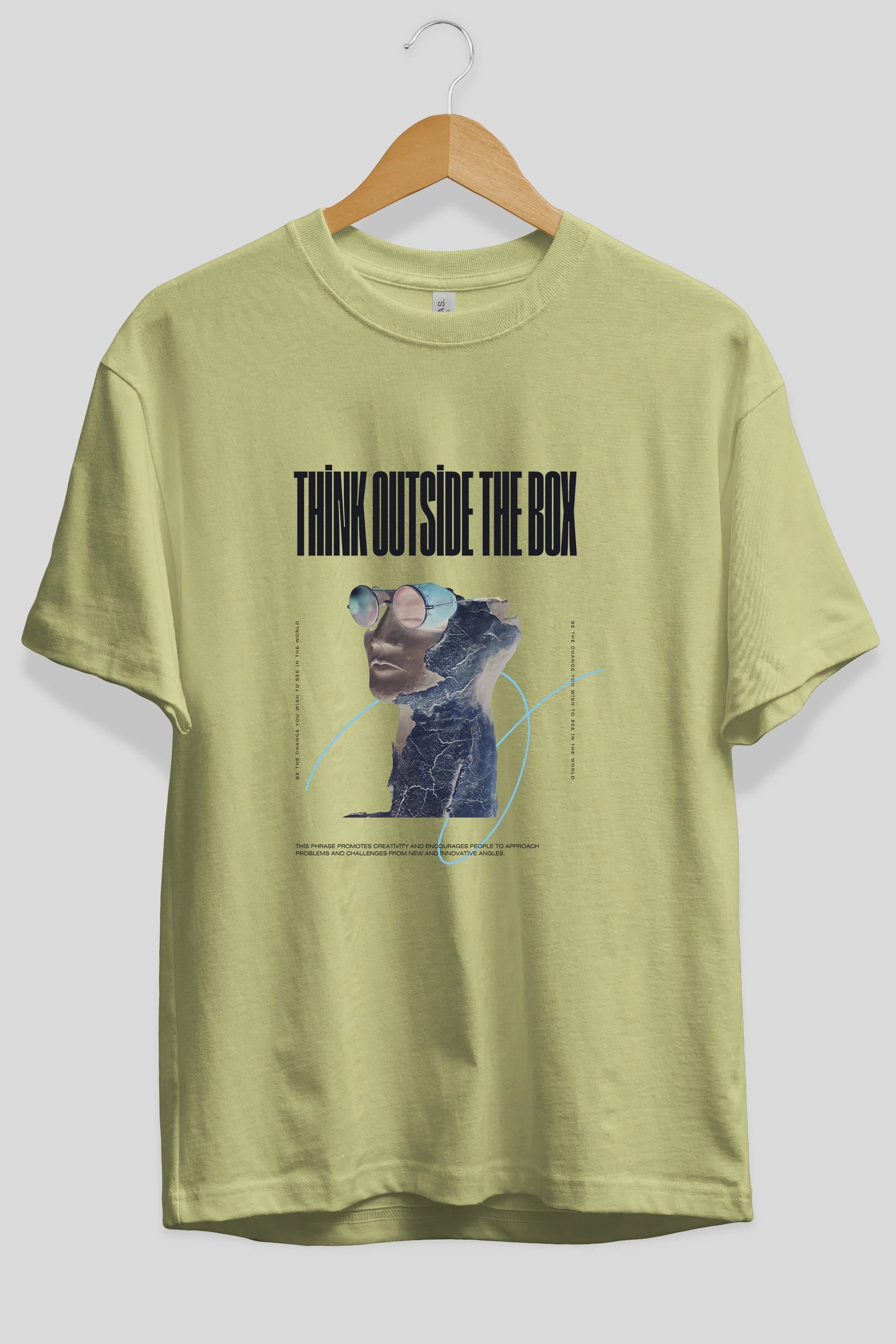 Think Outside The Box Ön Baskılı Oversize t-shirt Erkek Kadın Unisex