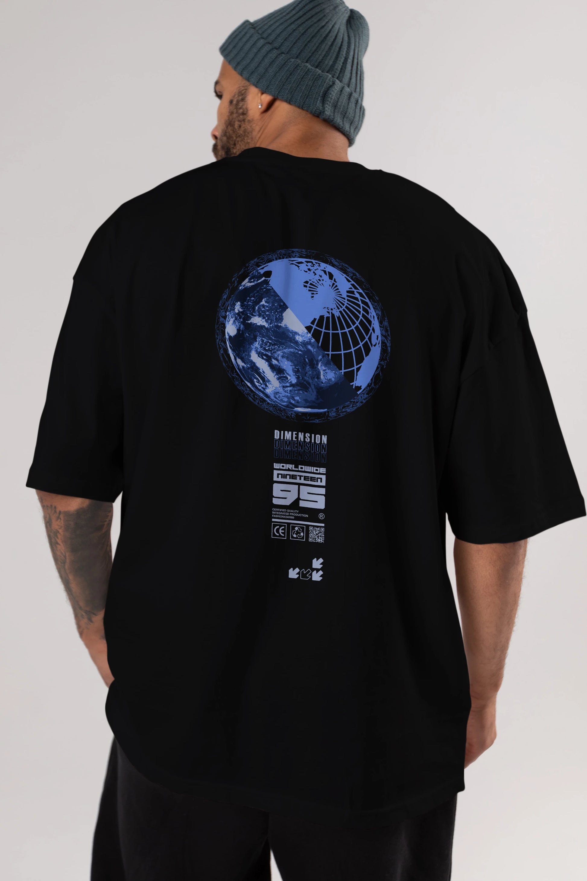 Dimension 95 Arka Baskılı Oversize t-shirt Erkek Kadın Unisex
