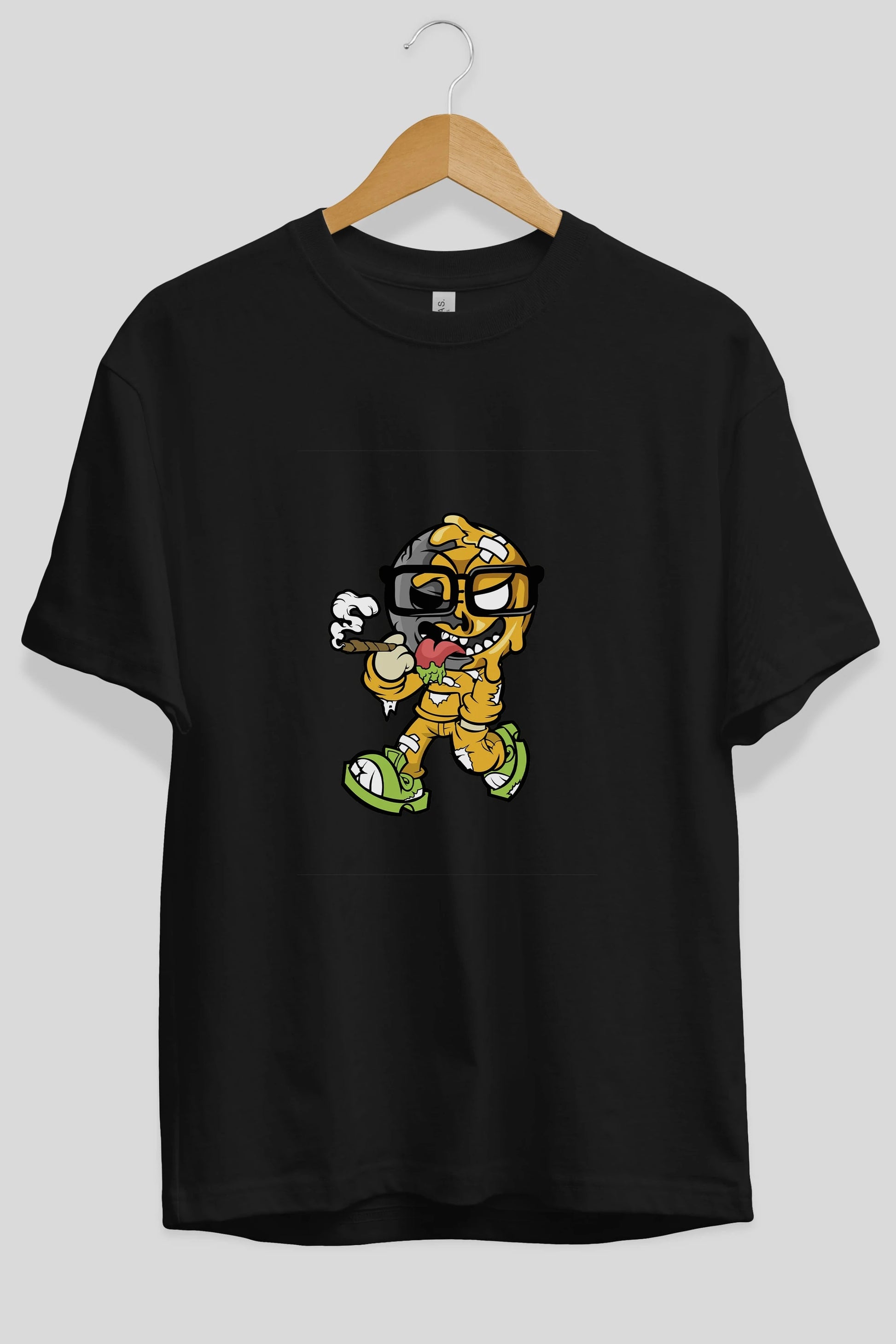 Eyeball Smoker Ön Baskılı Oversize t-shirt Erkek Kadın Unisex %100 Pamuk tişort
