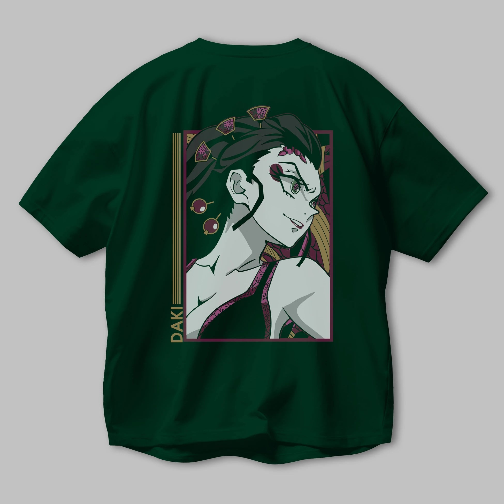 Daki DEMION SLAYER Anime Arka Baskılı Oversize t-shirt Erkek Kadın Unisex