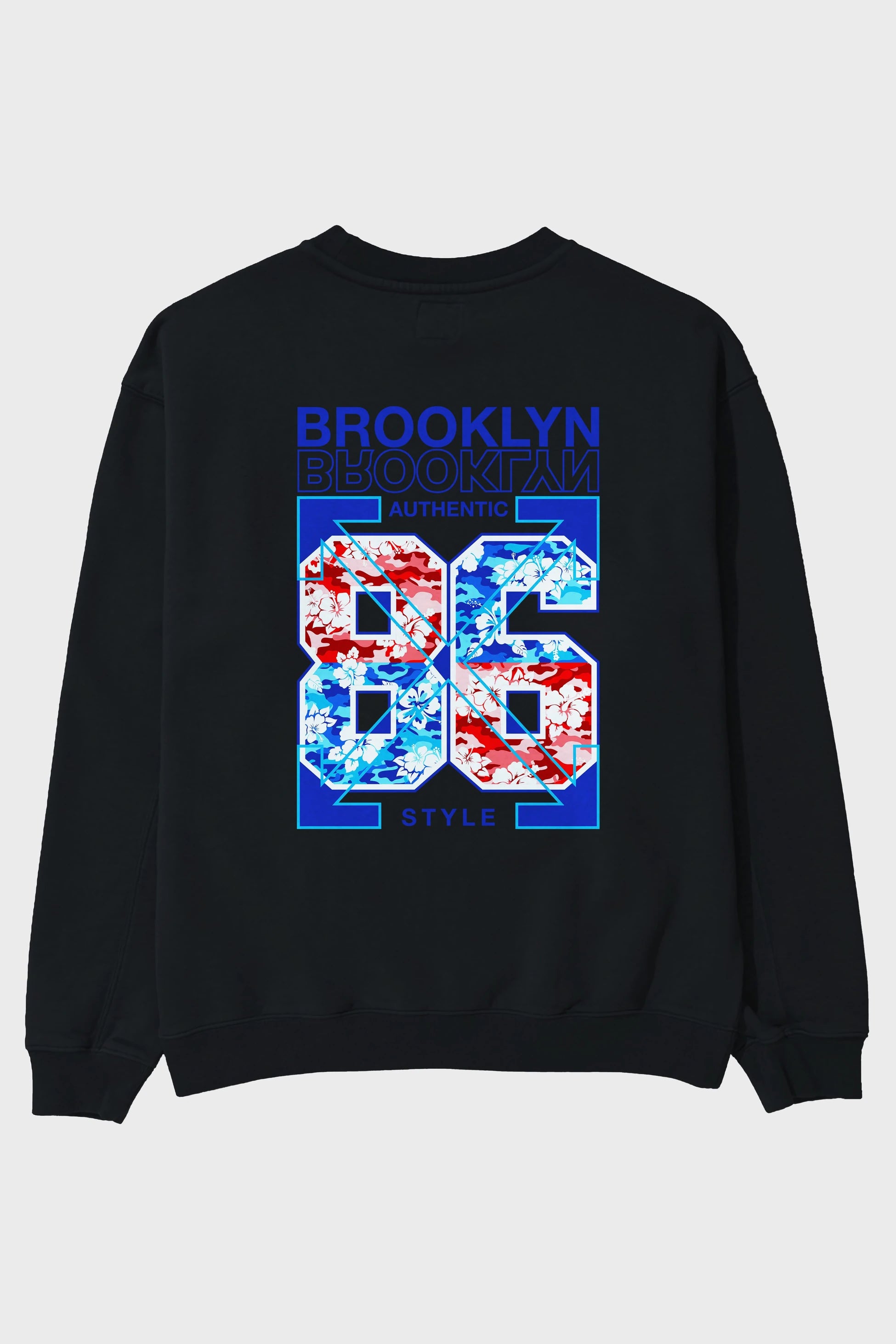 Brooklyn 86 Style Arka Baskılı Oversize Sweatshirt Erkek Kadın Unisex
