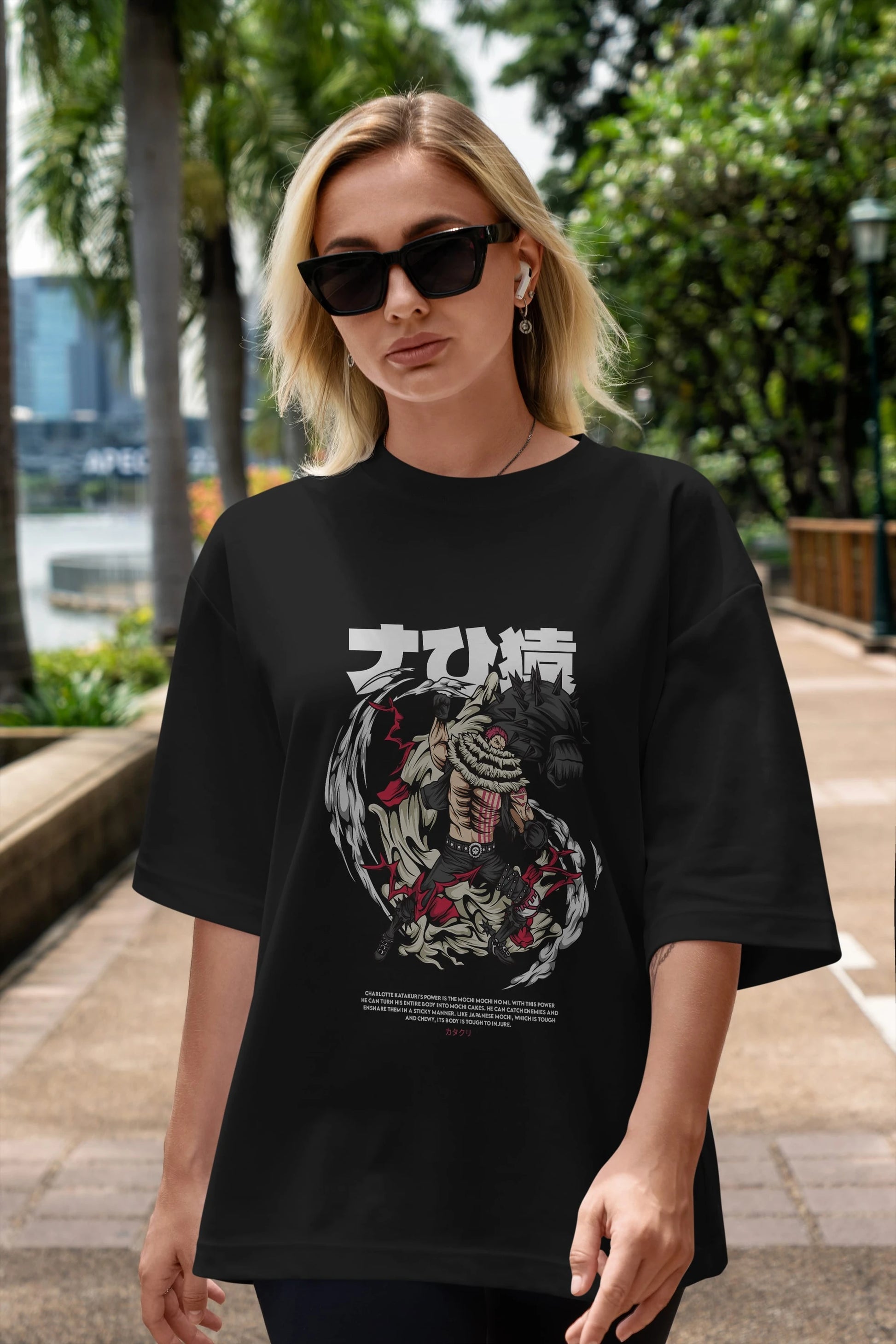 Katakuri Anime Ön Baskılı Oversize t-shirt %100 pamuk Erkek Kadın Unisex