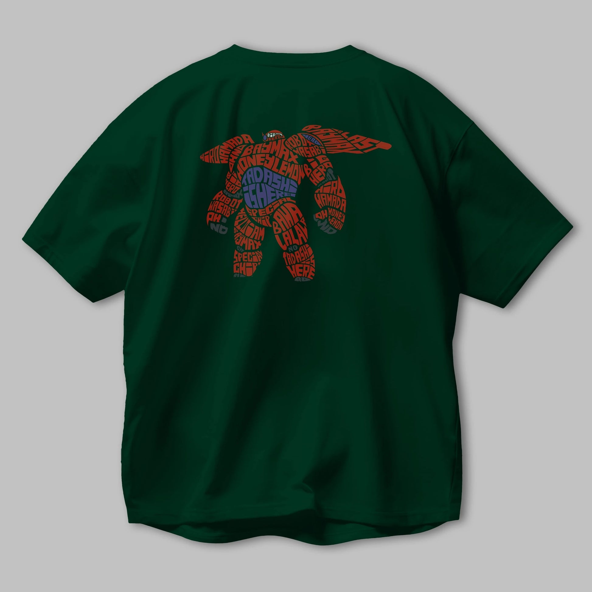 Baymax Arka Baskılı Oversize t-shirt %100 pamuk Erkek Kadın Unisex