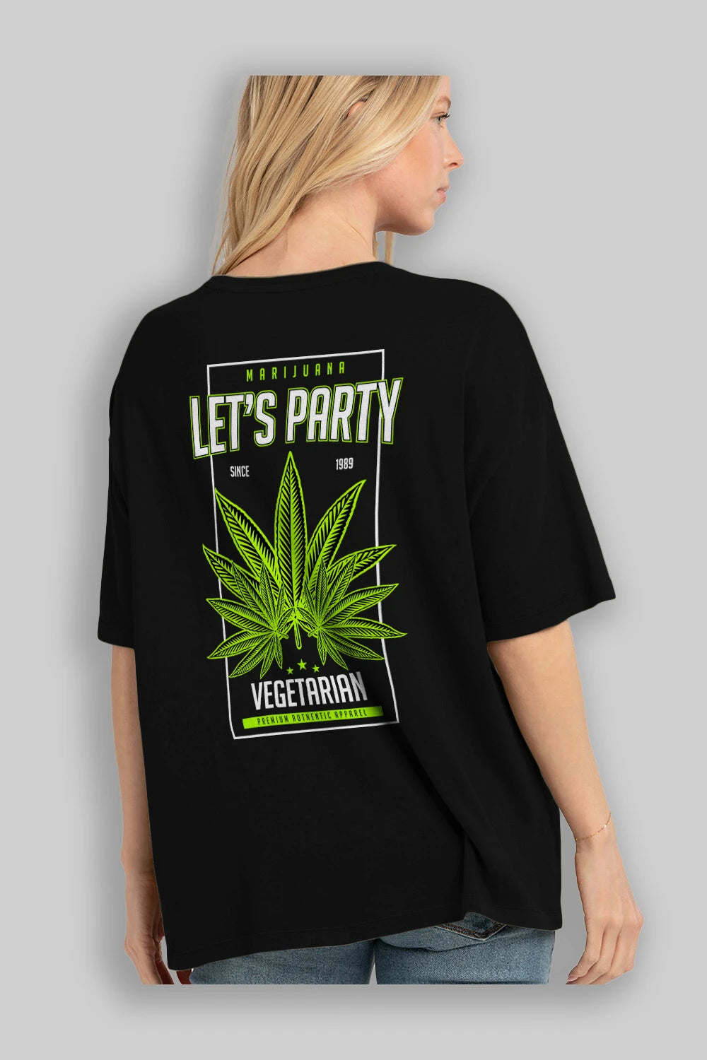Lets Party Arka Baskılı Oversize t-shirt Erkek Kadın Unisex