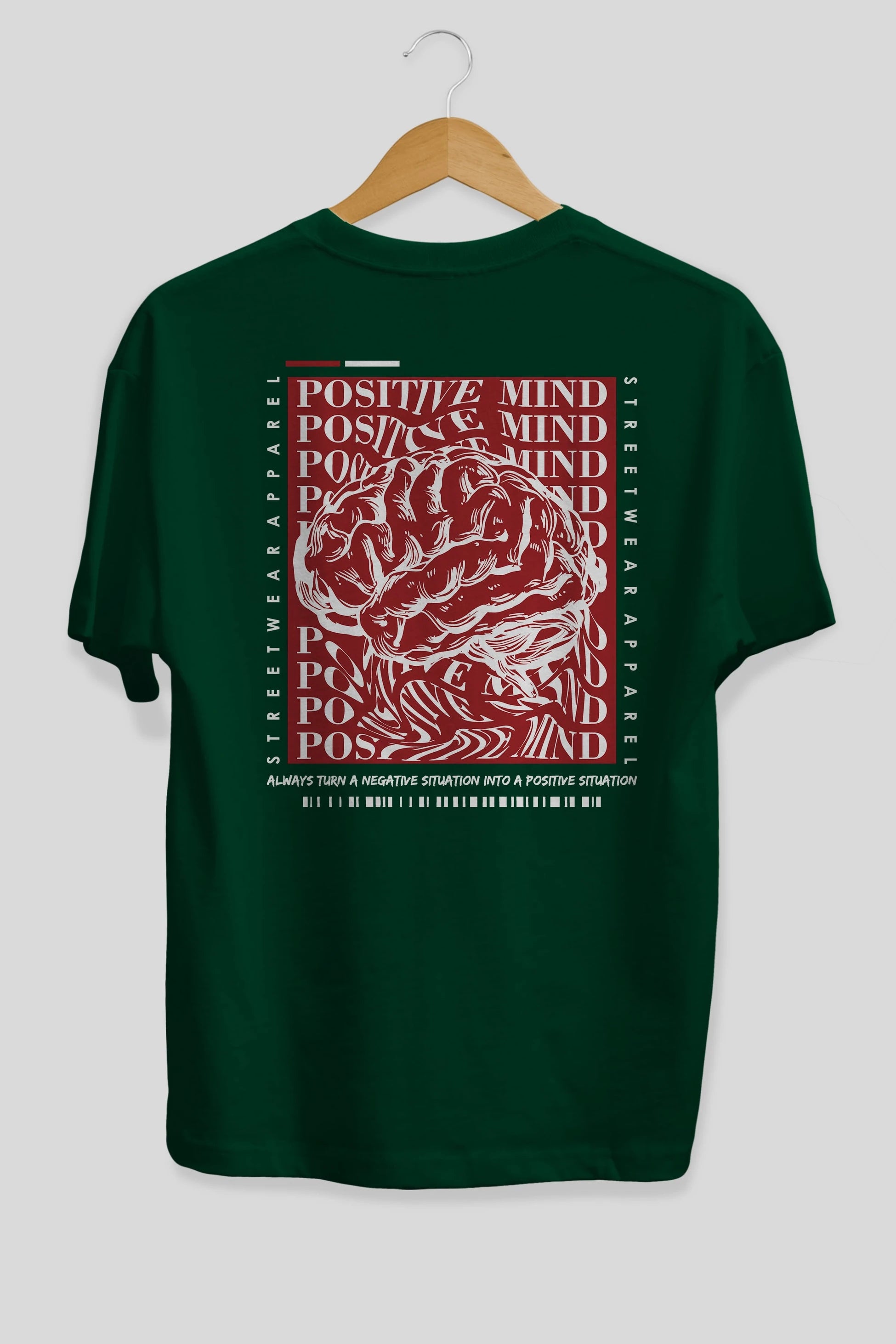 Positive Mind Arka Baskılı Oversize t-shirt Erkek Kadın Unisex