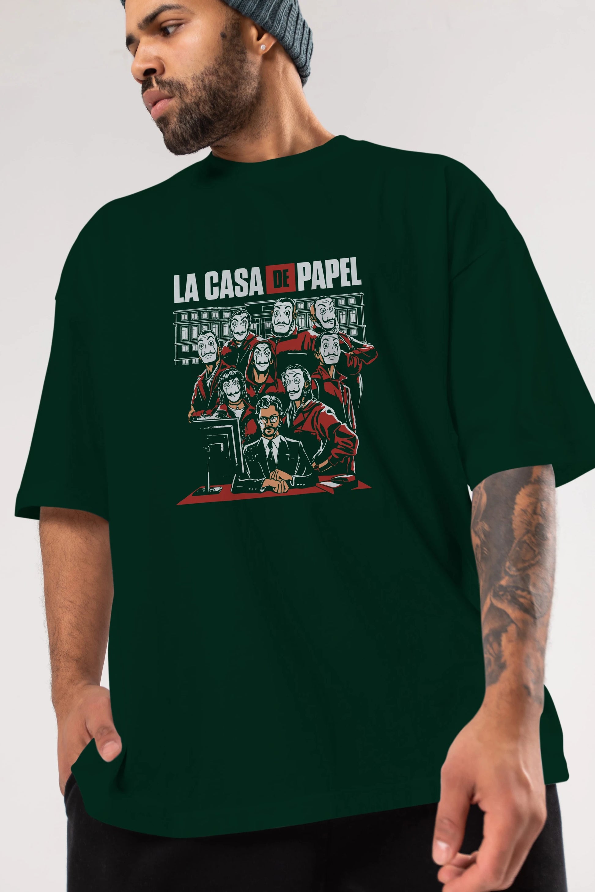 La Casa De Papel (5) Ön Baskılı Oversize t-shirt Erkek Kadın Unisex %100 Pamuk Bisiklet Yaka tişort