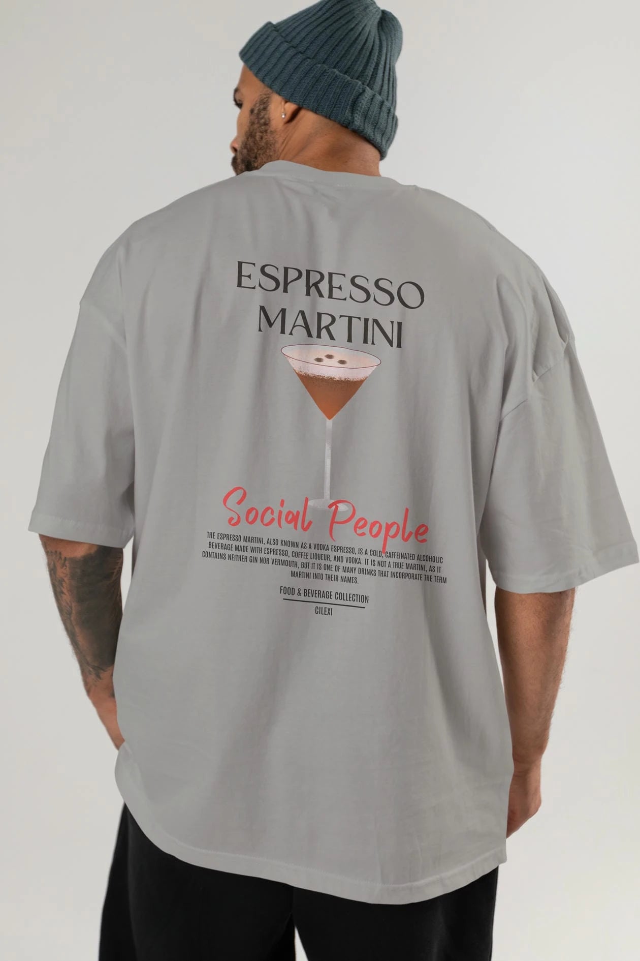 Espresso Martını Kokteyl Serisi Baskılı Oversize t-shirt Erkek Kadın Unisex %100 Pamuk Bisiklet Yaka tişort