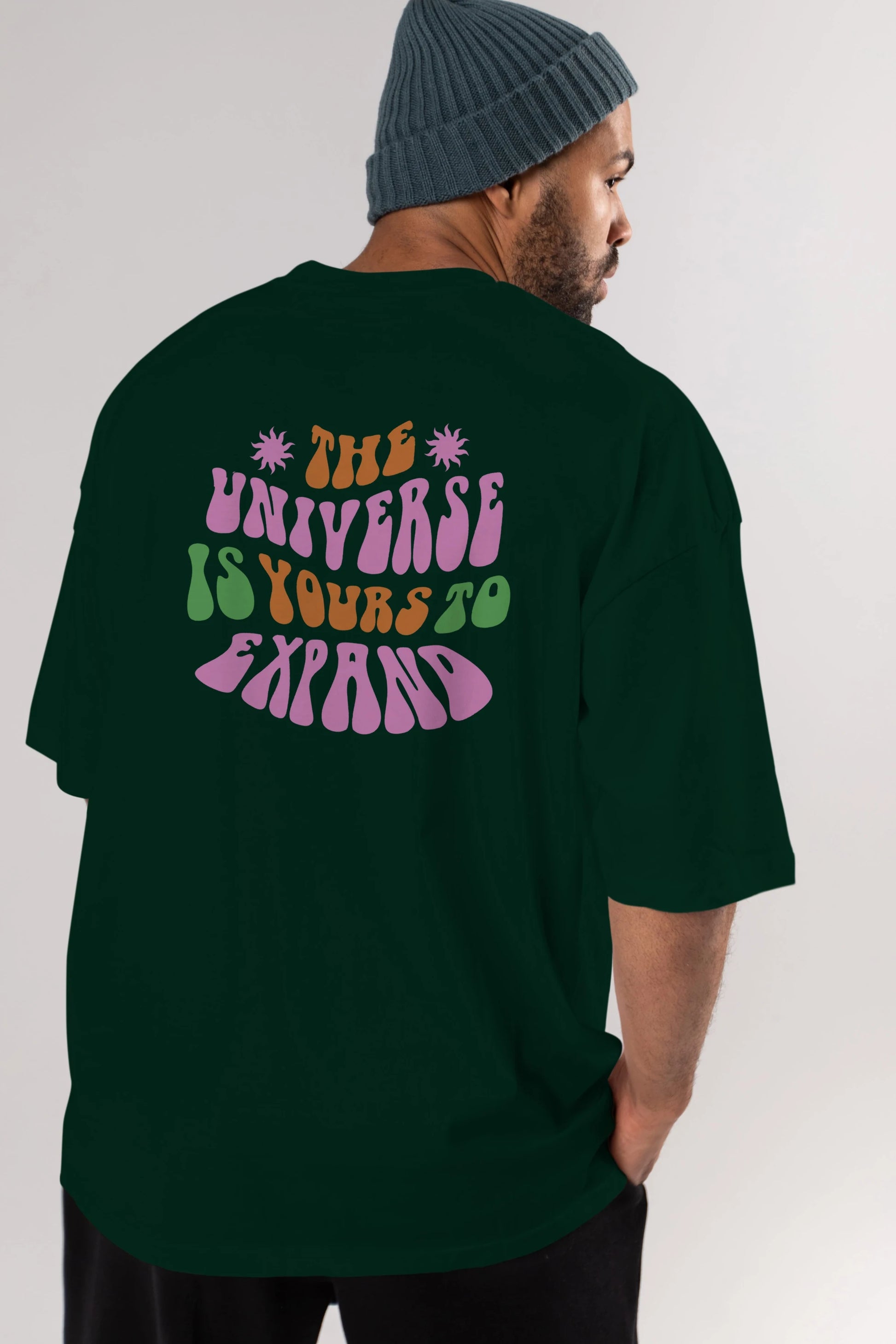 The Universe is Yours Yazılı Arka Baskılı Oversize t-shirt Erkek Kadın Unisex