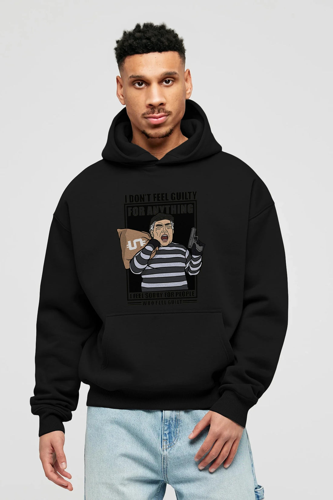 Criminal Trump Ön Baskılı Hoodie Oversize Kapüşonlu Sweatshirt Erkek Kadın Unisex