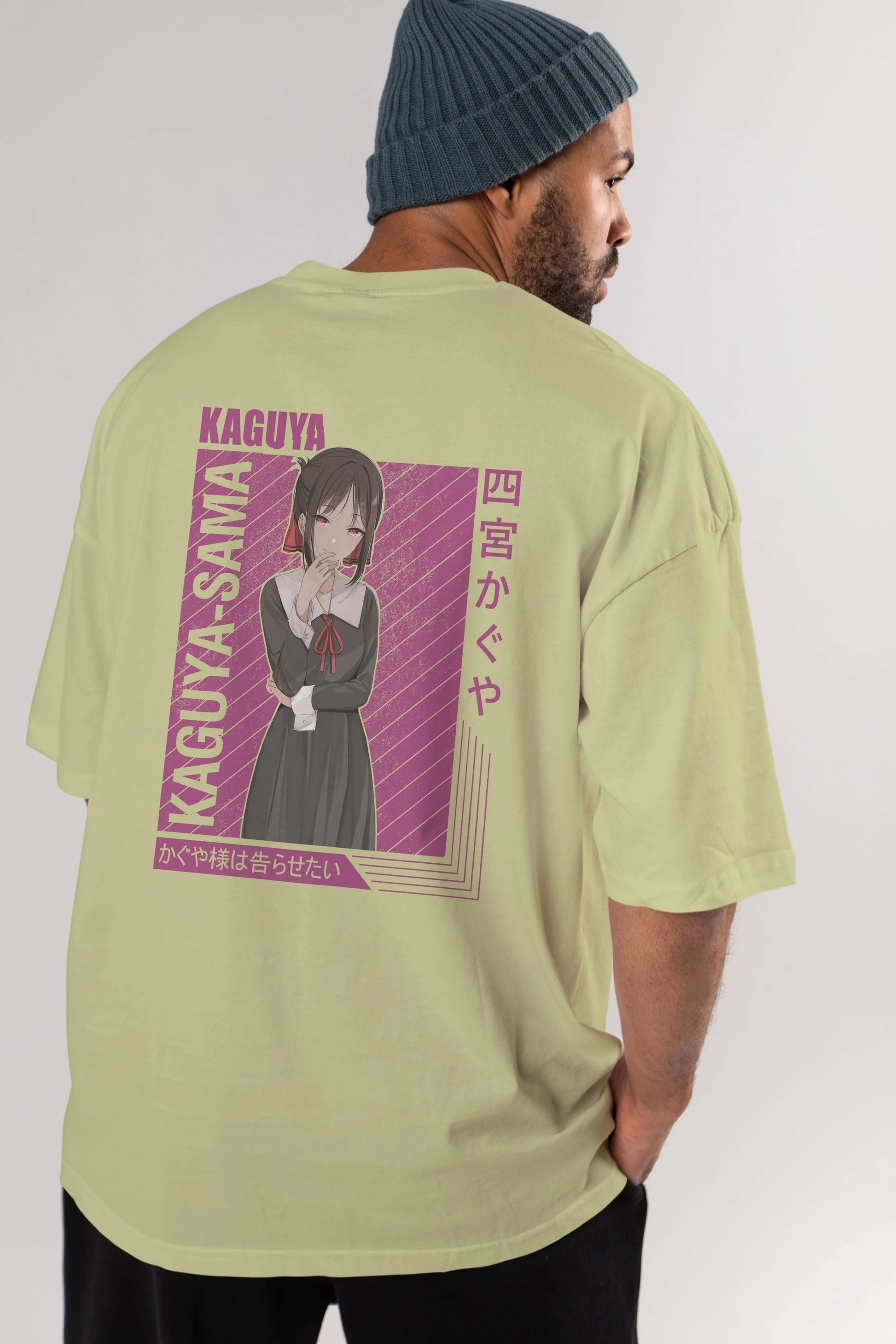 Kaguya Shinomiya 4 1 Anime Arka Baskılı Oversize t-shirt Erkek Kadın Unisex