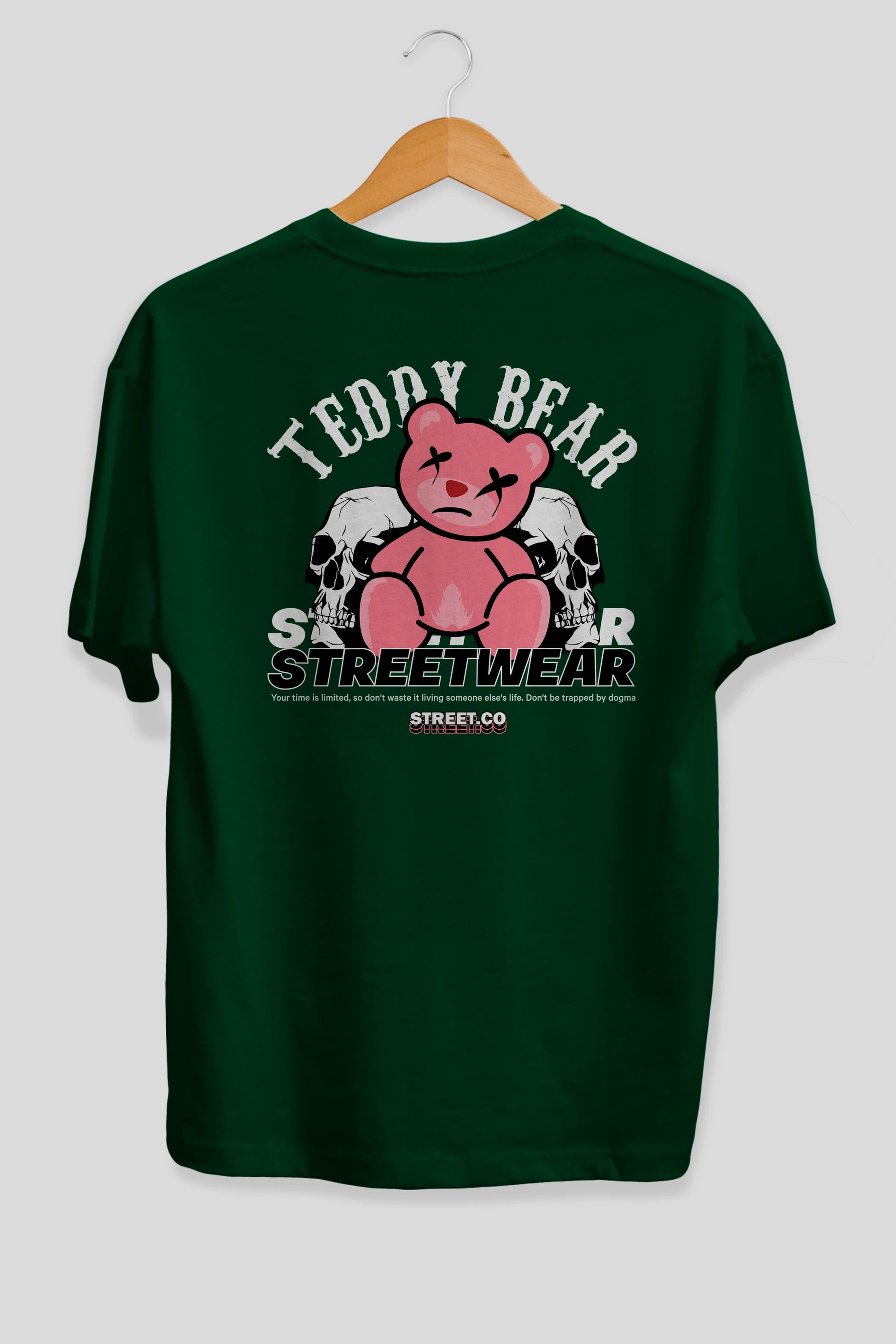 Teddy Bear Streetwear 2 Arka Baskılı Oversize t-shirt Erkek Kadın Unisex