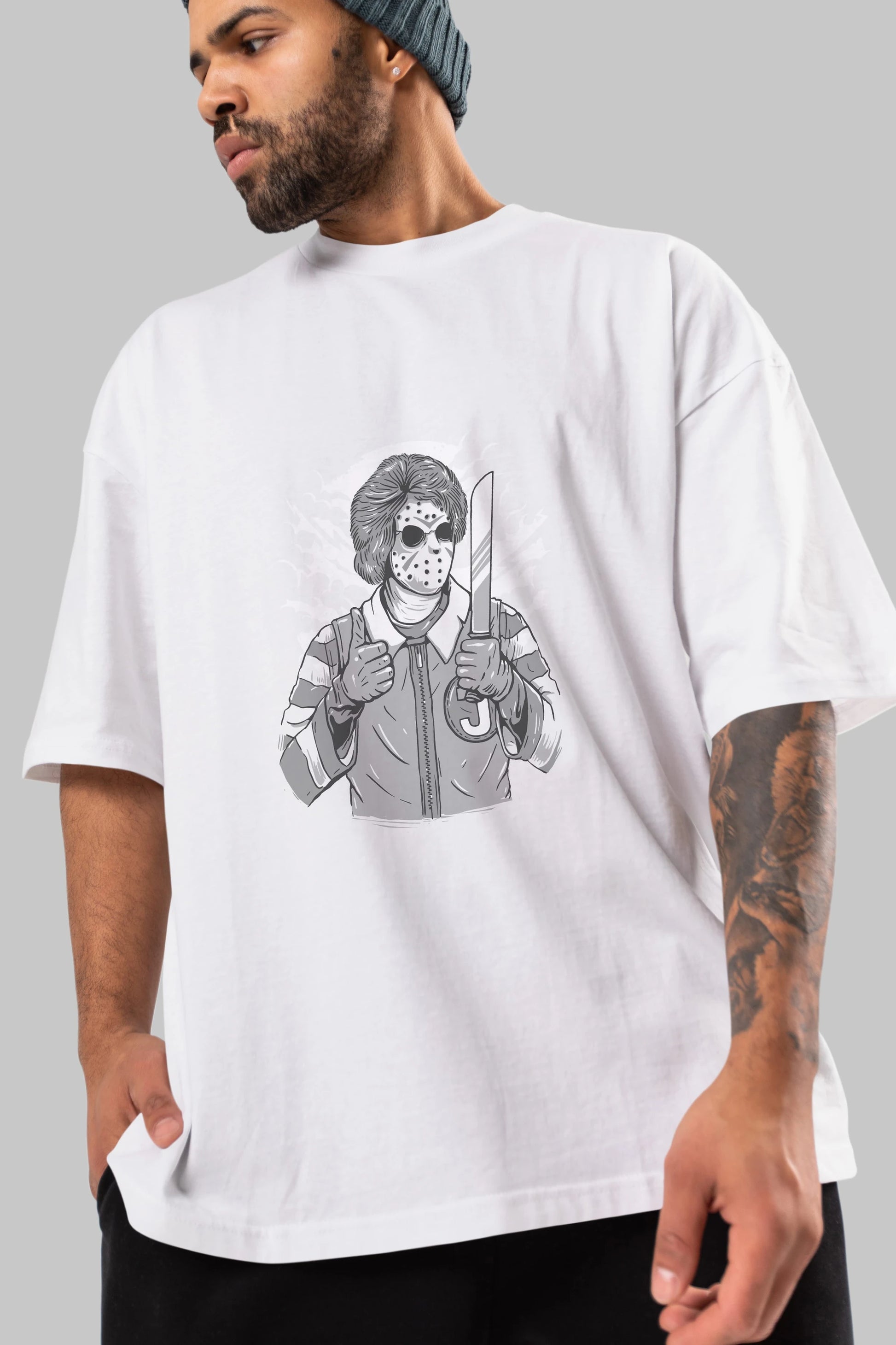 Clown Killer Ön Baskılı Oversize t-shirt Erkek Kadın Unisex %100 Pamuk tişort