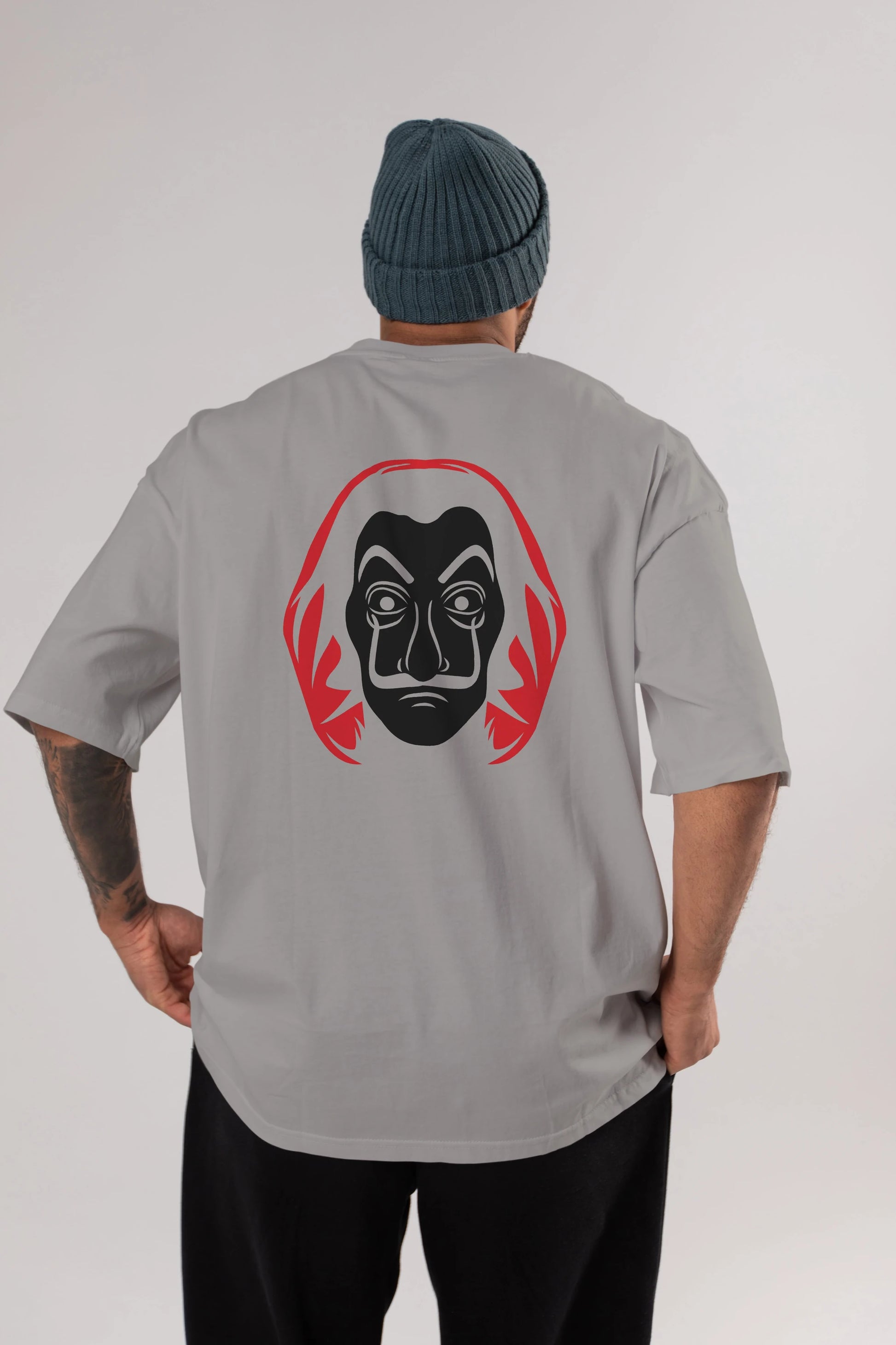 La Casa De Papel (8) Arka Baskılı Oversize t-shirt Erkek Kadın Unisex %100 Pamuk Bisiklet Yaka tişort