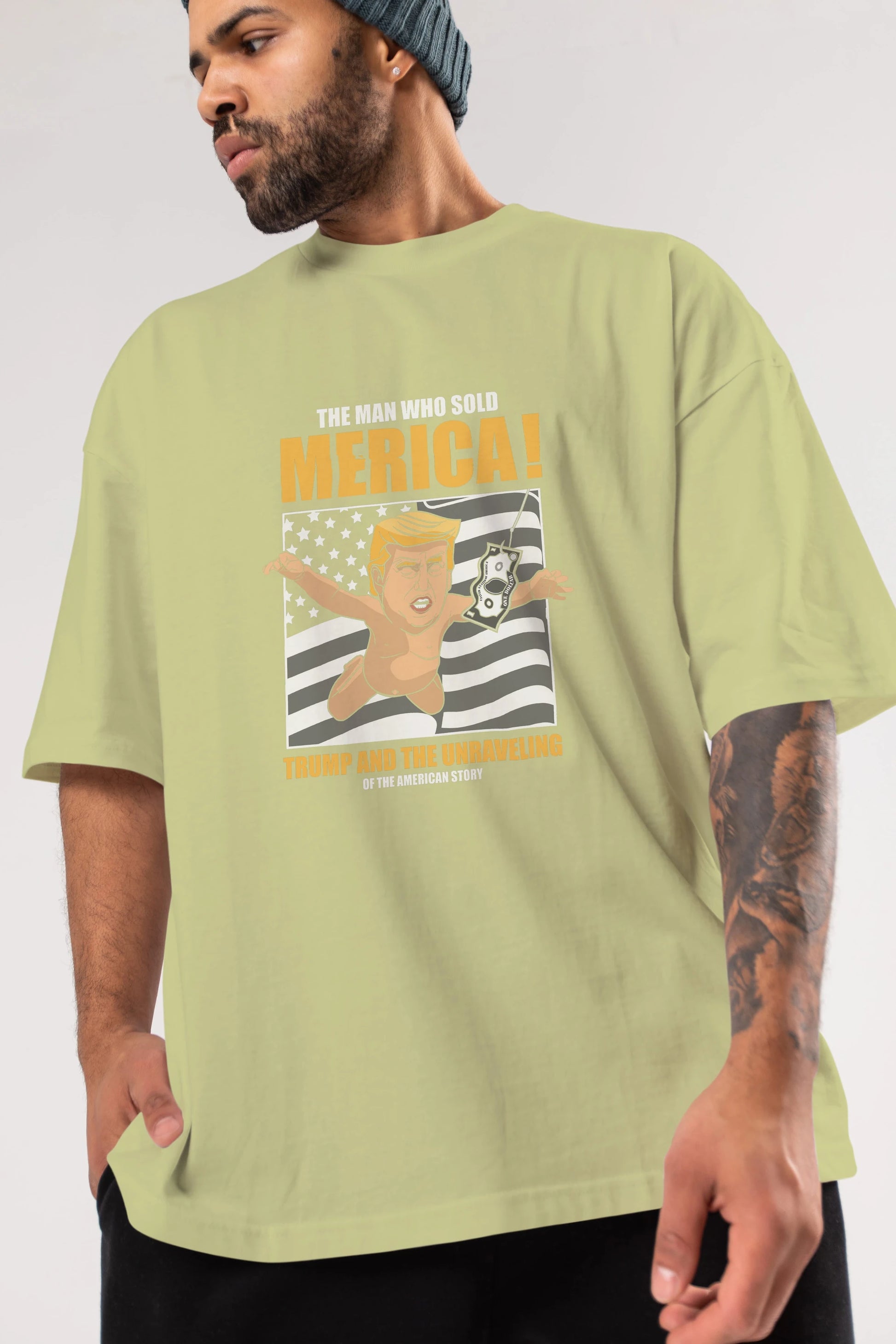 Trump Nirvana Ön Baskılı Oversize t-shirt Erkek Kadın Unisex %100 Pamuk tişort