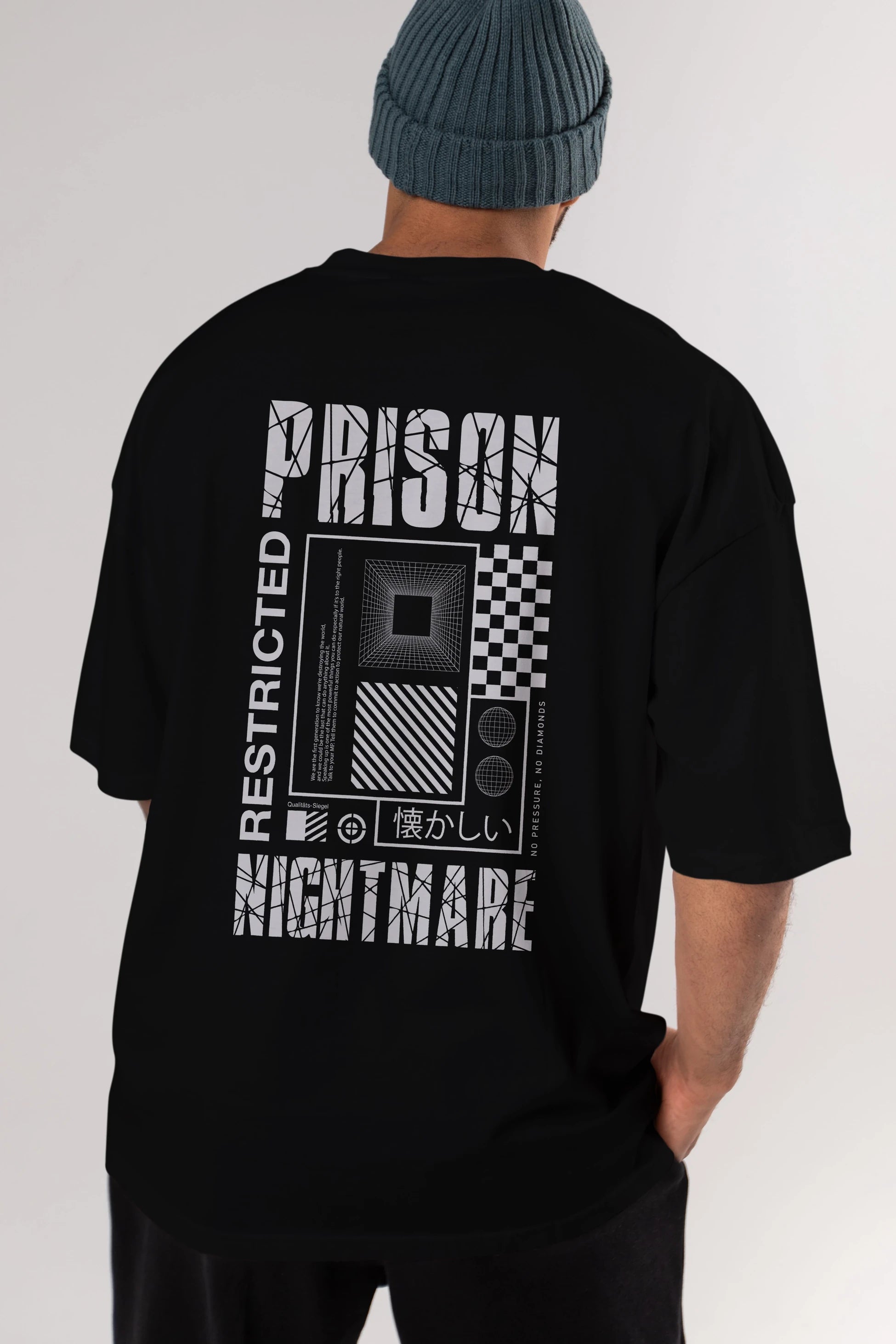 Prison Nightmare Arka Baskılı Oversize t-shirt Erkek Kadın Unisex