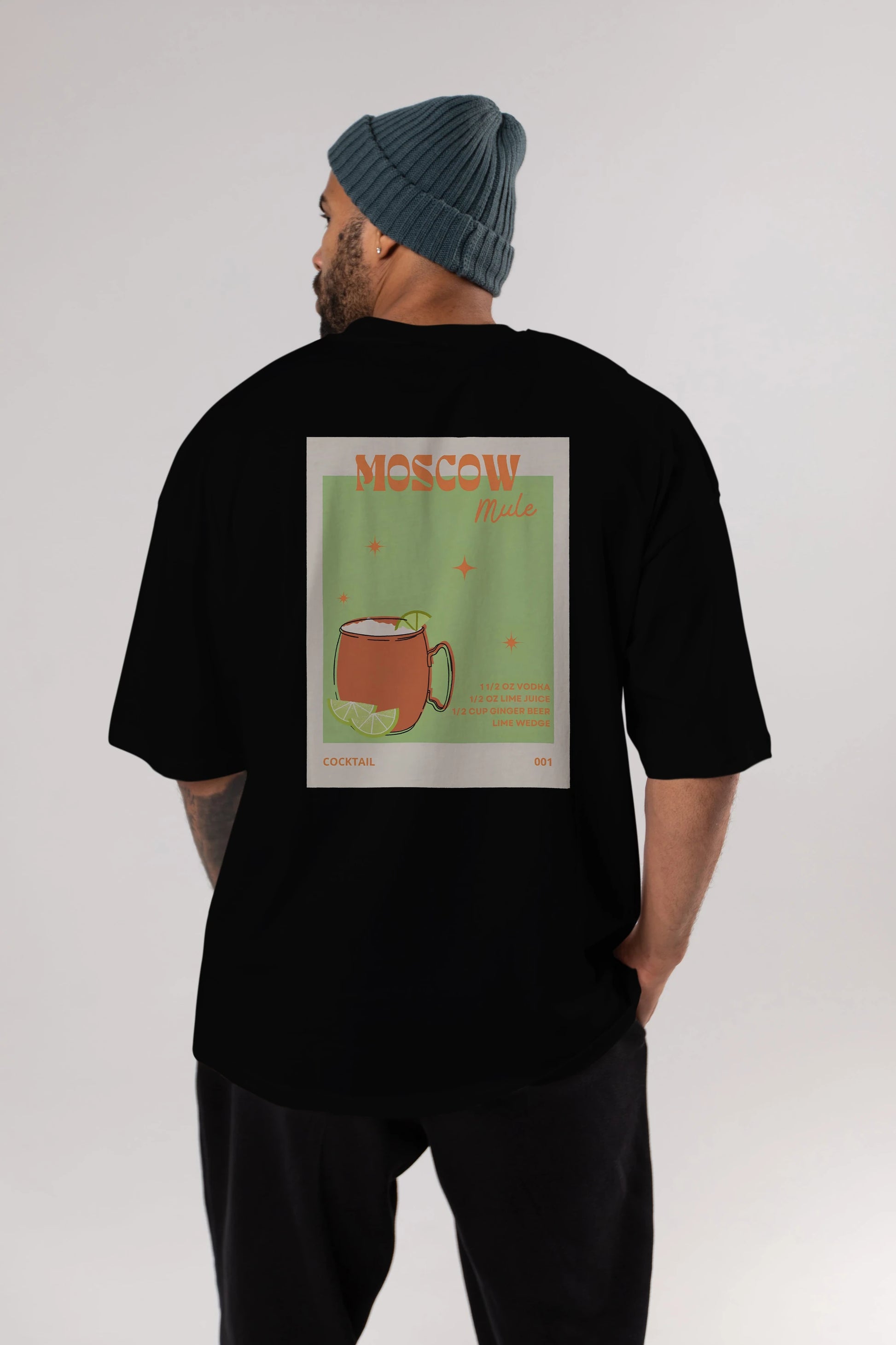 Moscow Mule 2 Arka Baskılı Oversize t-shirt Erkek Kadın Unisex %100 Pamuk Bisiklet Yaka tişort