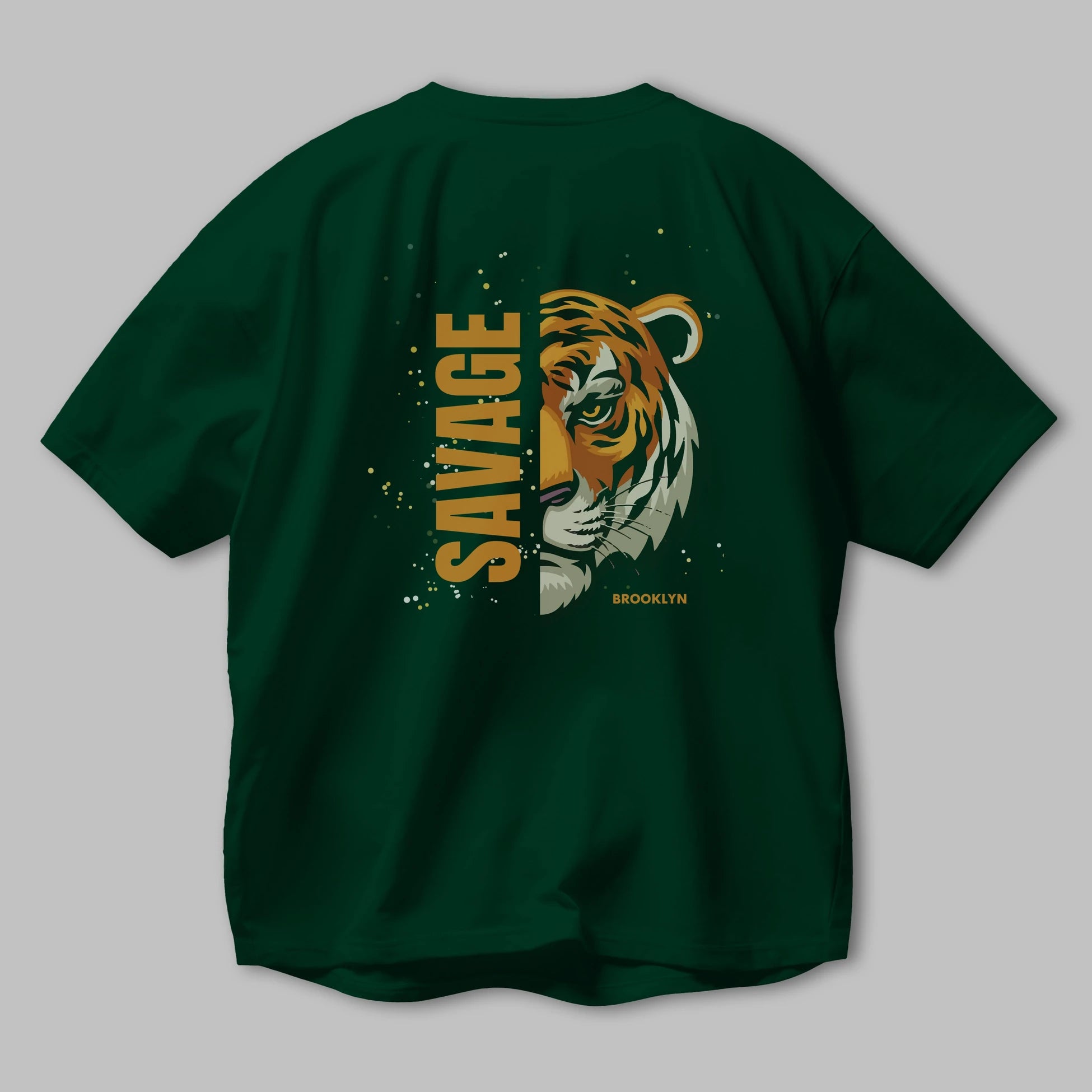 Savage Brooklyn Yazılı Arka Baskılı Oversize t-shirt Erkek Kadın Unisex