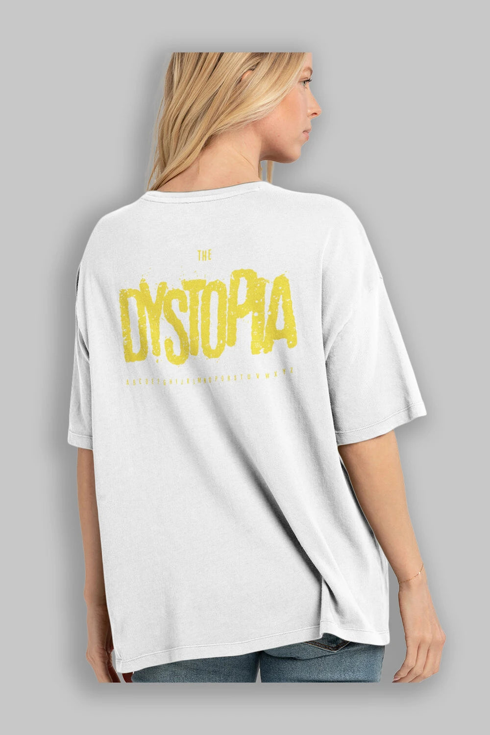 The Dystopia Arka Baskılı Oversize t-shirt Erkek Kadın Unisex