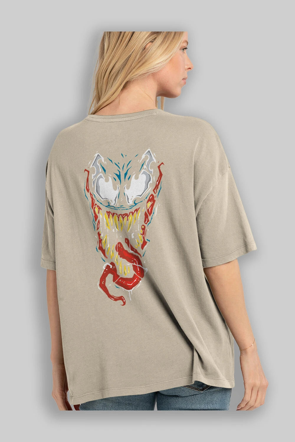 Venom (15) Arka Baskılı Oversize t-shirt Erkek Kadın Unisex %100 Pamuk Bisiklet Yaka tişort