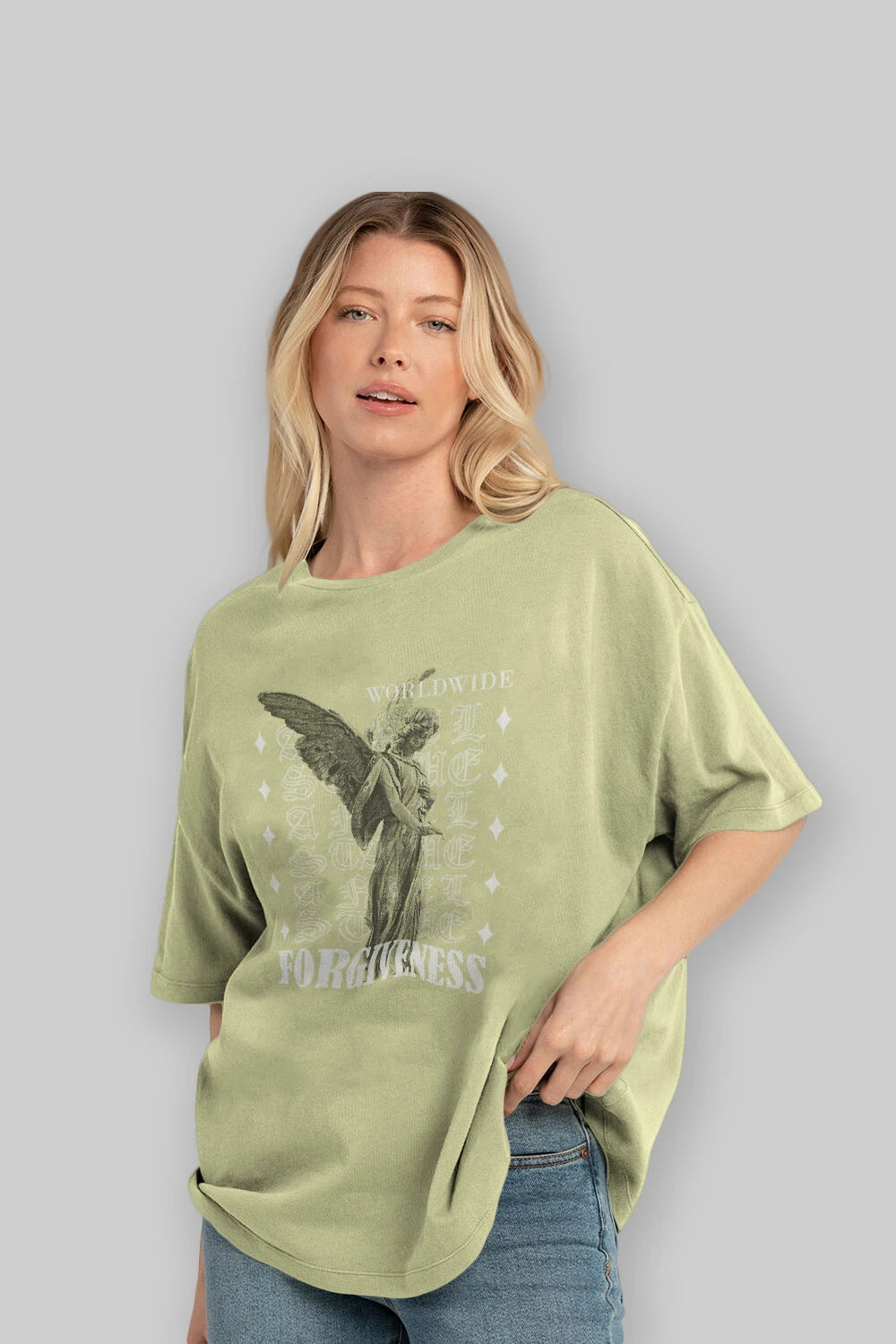 Angel Forgiveness Ön Baskılı Oversize t-shirt Erkek Kadın Unisex
