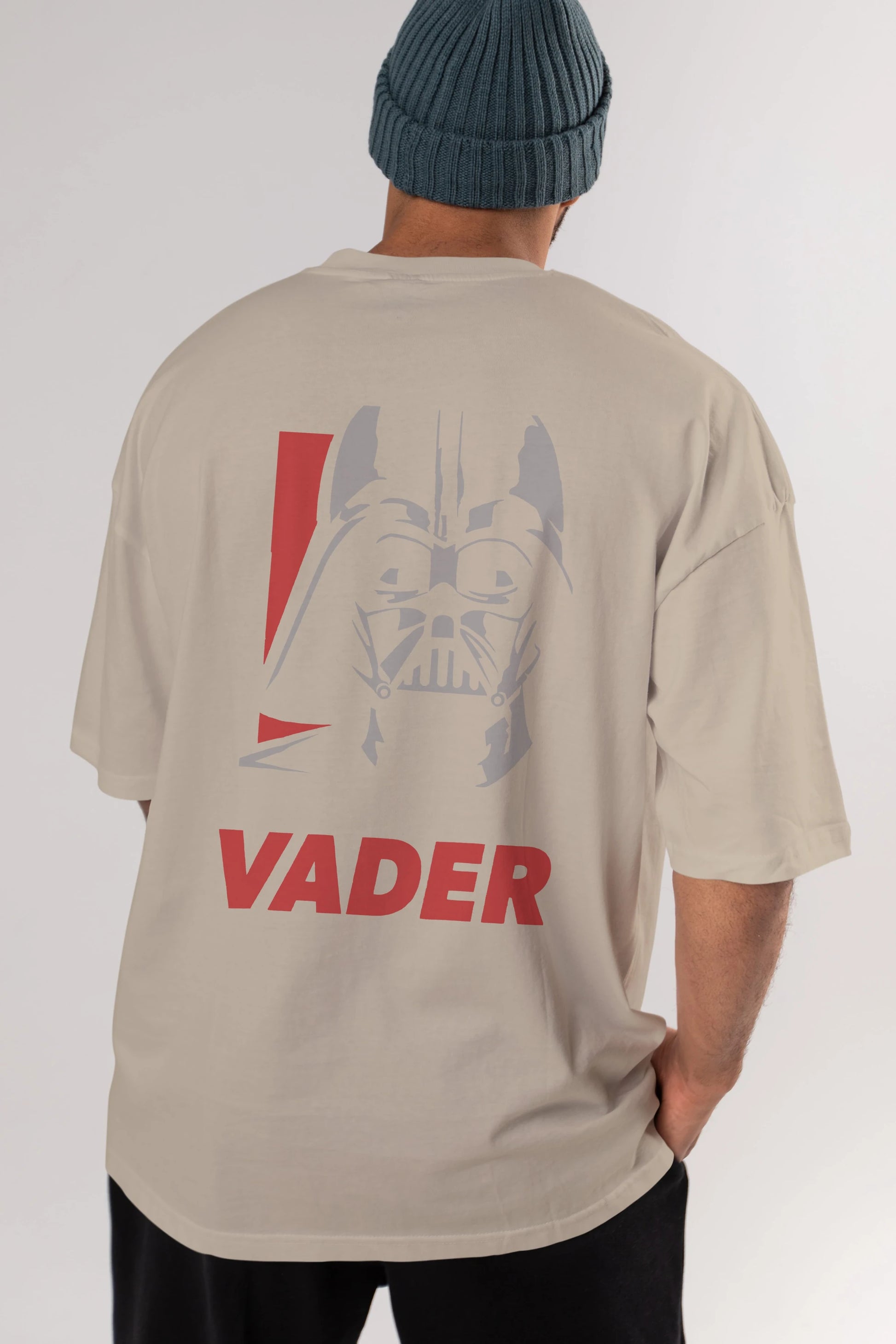 Darth Vader Arka Baskılı Oversize t-shirt Erkek Kadın Unisex %100 Pamuk Bisiklet Yaka tişort
