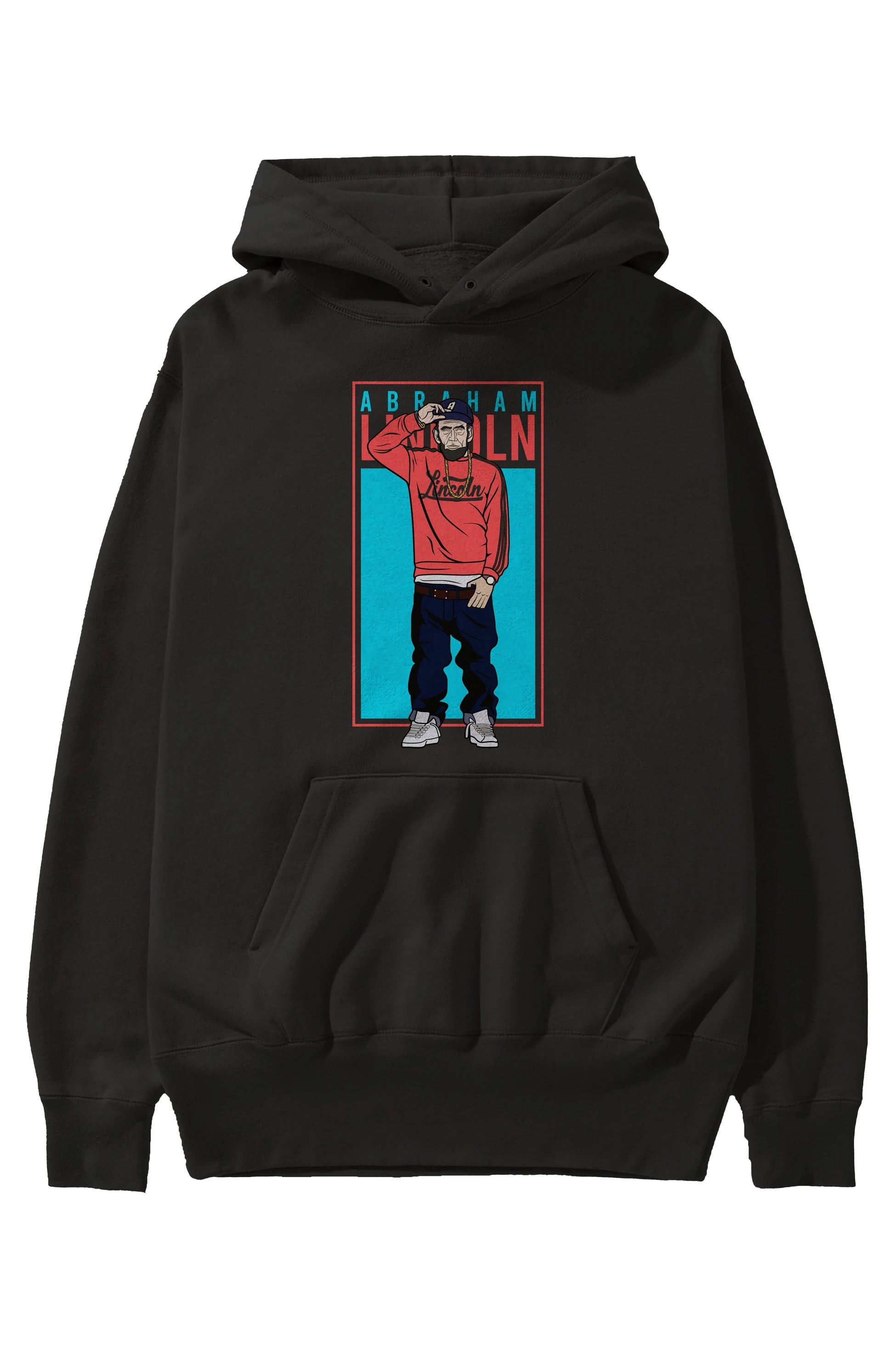 Abraham Lincoln Ön Baskılı Hoodie Oversize Kapüşonlu Sweatshirt Erkek Kadın Unisex
