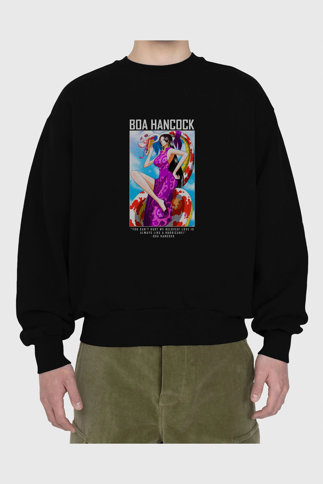 Boa Hancock Ön Baskılı Anime Oversize Sweatshirt Erkek Kadın Unisex