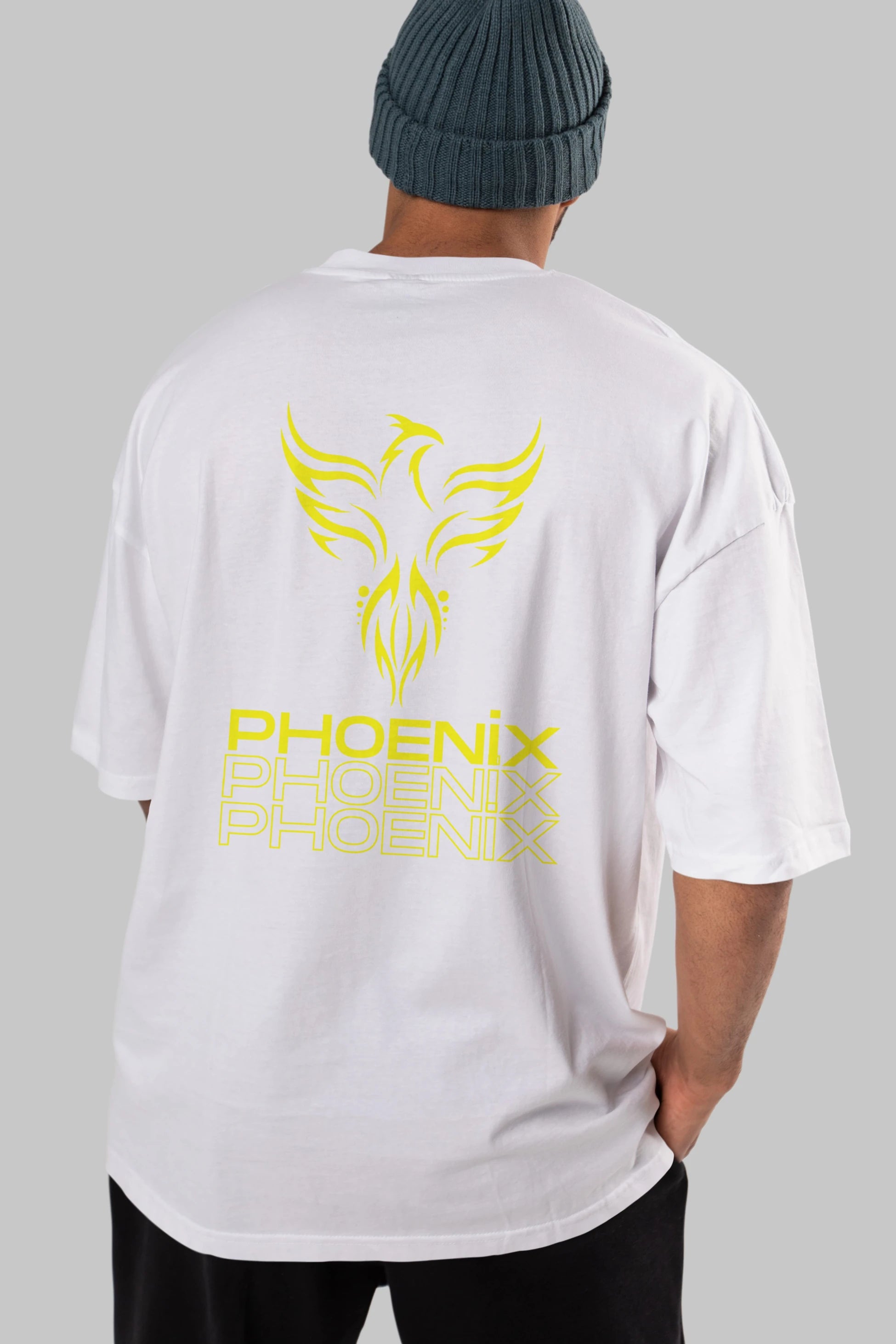 Phoenix Yazılı Arka Baskılı Oversize t-shirt Erkek Kadın Unisex